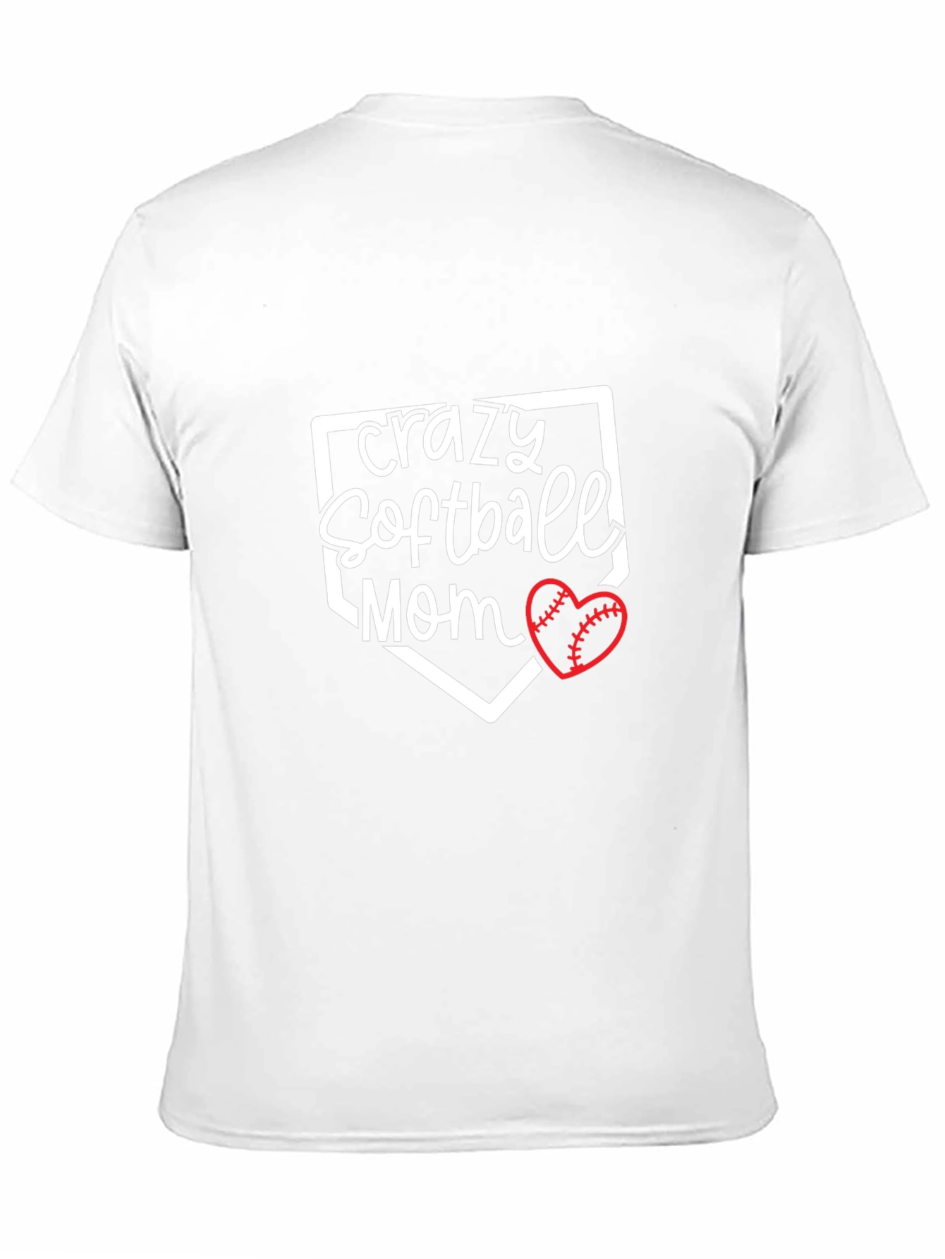 Crazy Softball Mom Tee - Baseball Heart Graphic T-Shirt