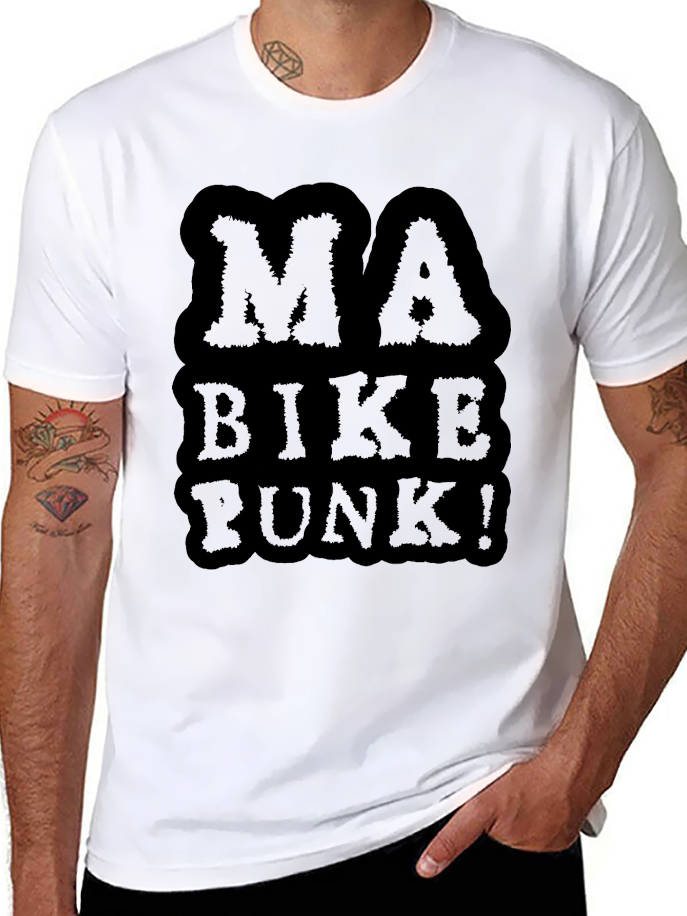 Ma Bike Punk Graphic Tee - Black Cotton T-Shirt