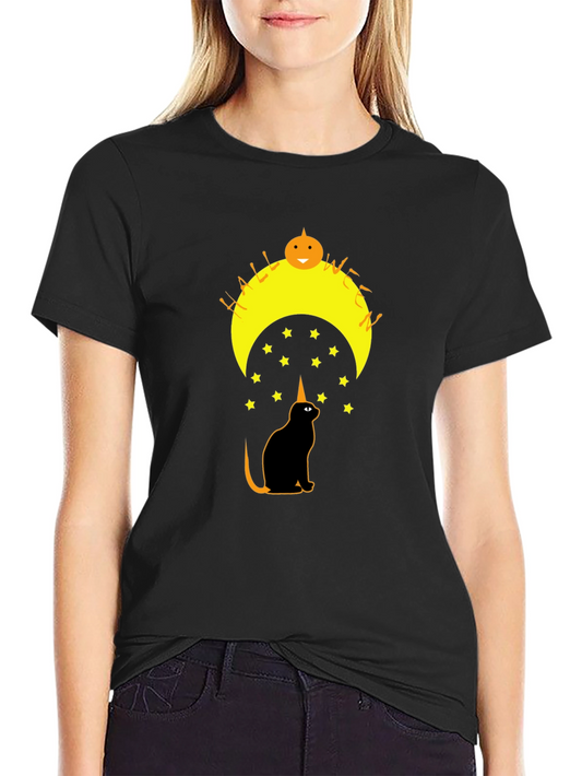 Halloween Cat T-Shirt - Spooky Design