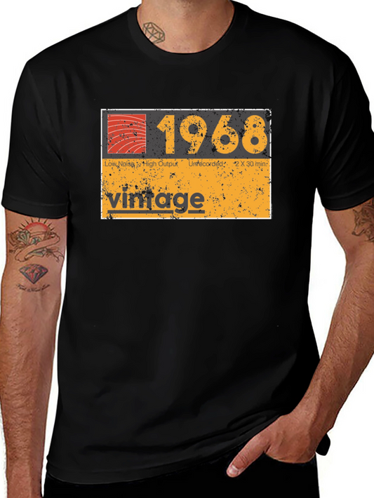 Vintage 1968 Graphic Tee - Retro Cassette Design
