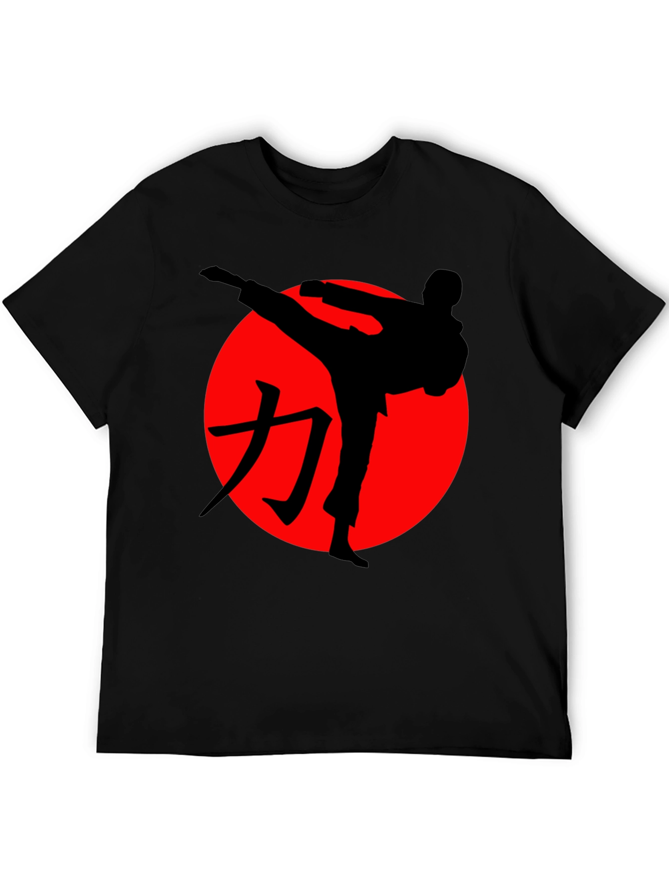 Karate Silhouette Graphic Tee - Black