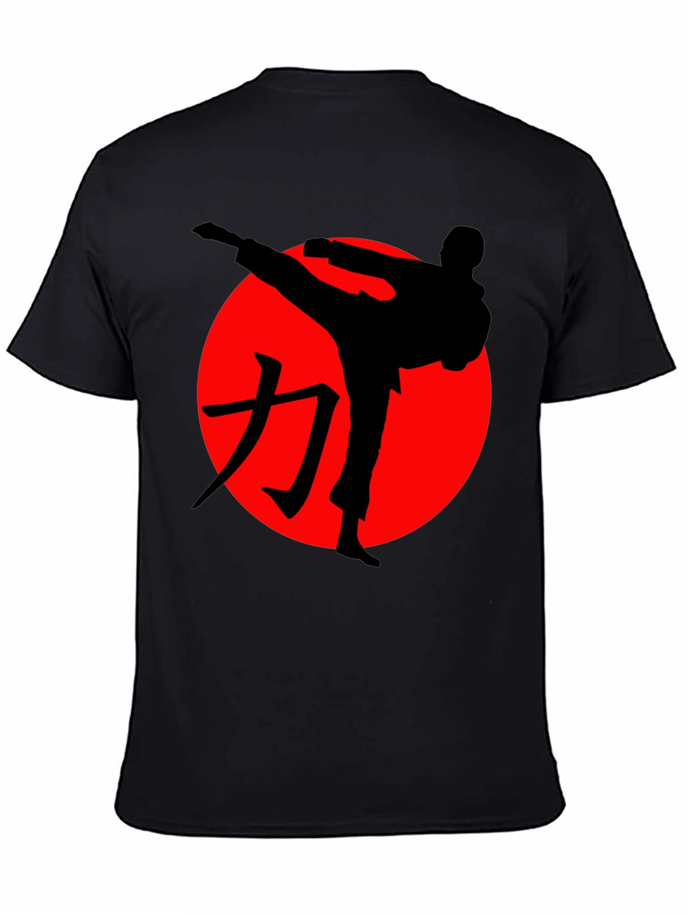 Karate Silhouette Graphic Tee - Black