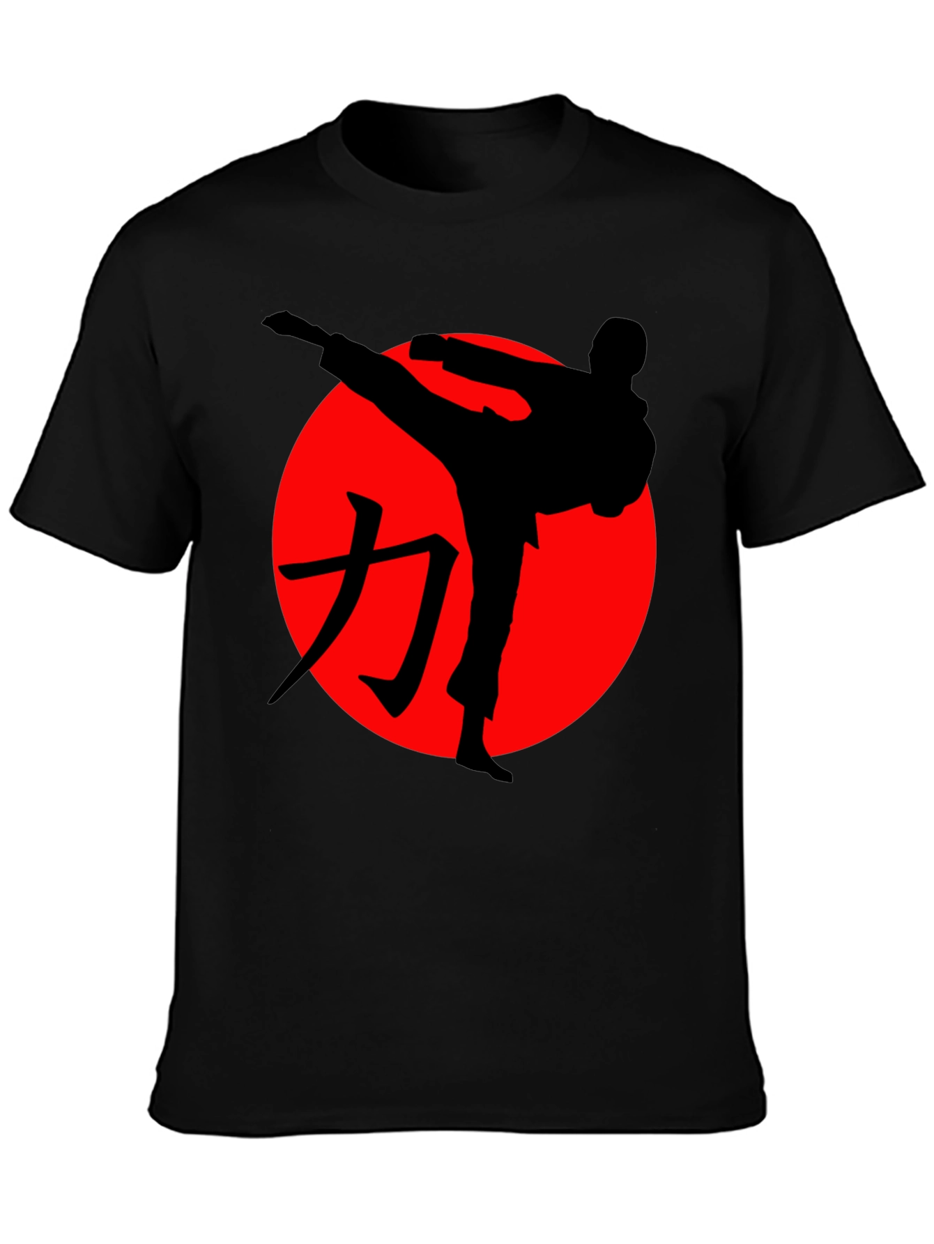 Karate Silhouette Graphic Tee - Black