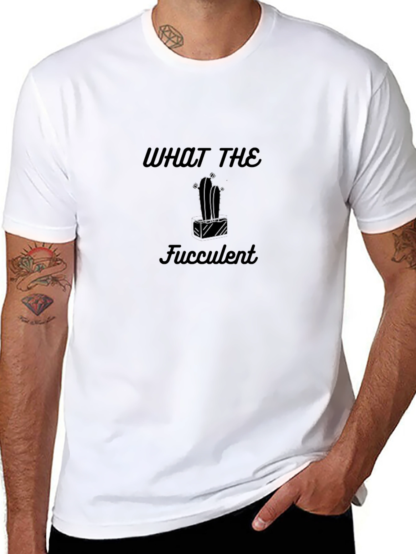 What the Fucculent Mens Black T-Shirt