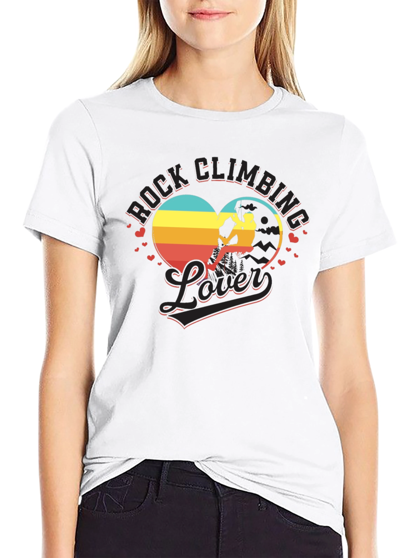 Rock Climbing Lover T-Shirt - Heart Design