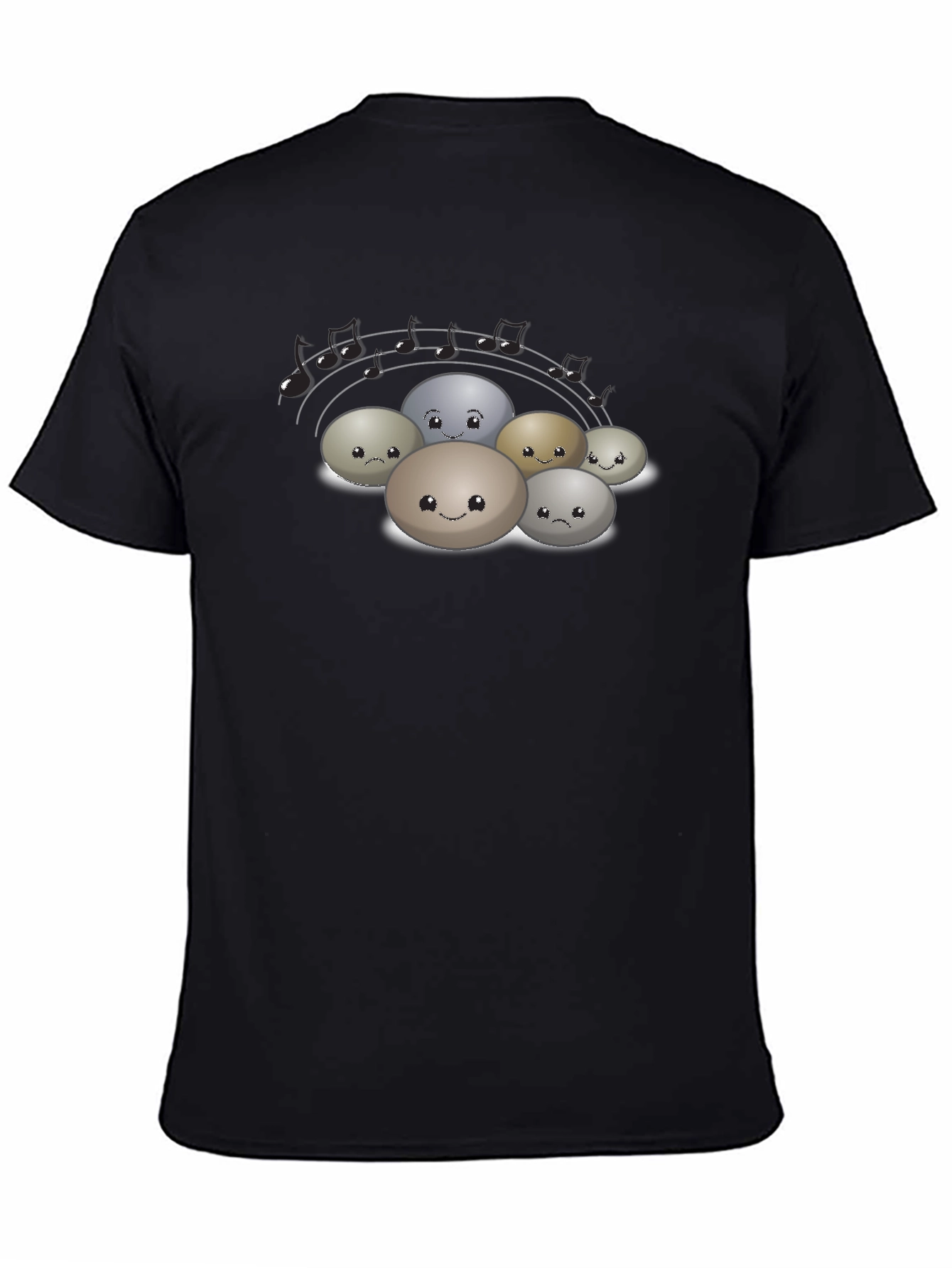 Musical Rocks Black T-Shirt - Cute Stone Band Tee