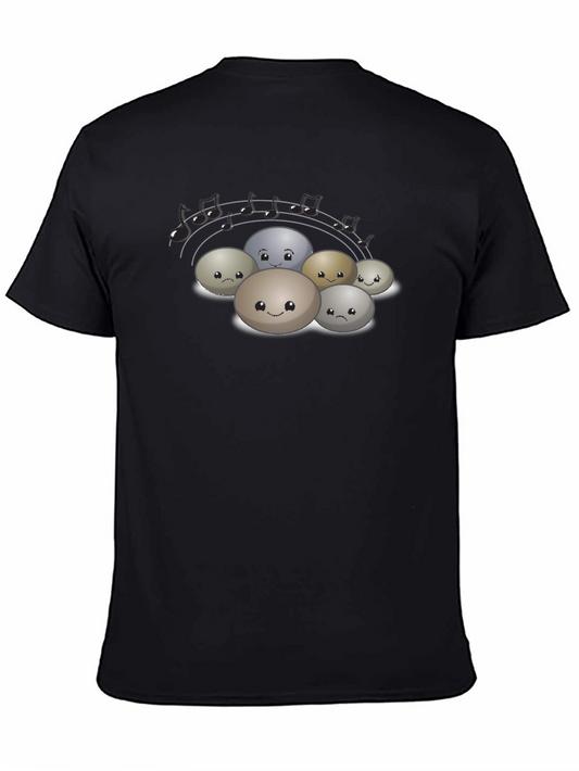Musical Rocks Black T-Shirt - Cute Stone Band Tee