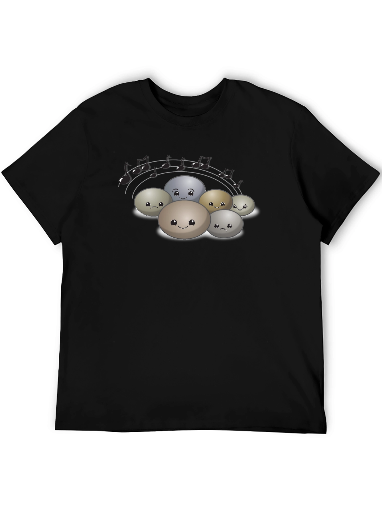 Musical Rocks Black T-Shirt - Cute Stone Band Tee