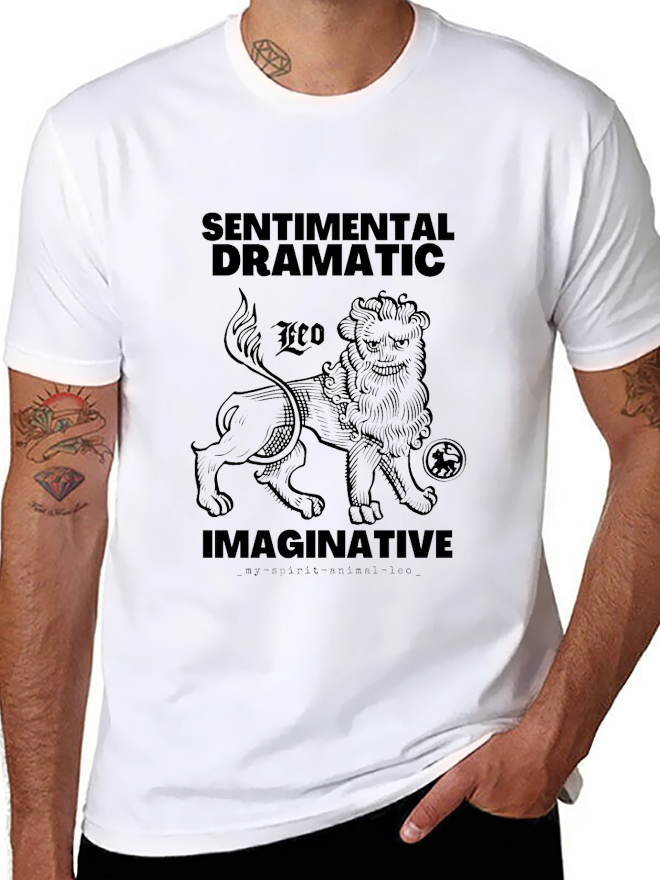 Leo Zodiac Black Graphic Tee - Sentimental Dramatic Imaginative