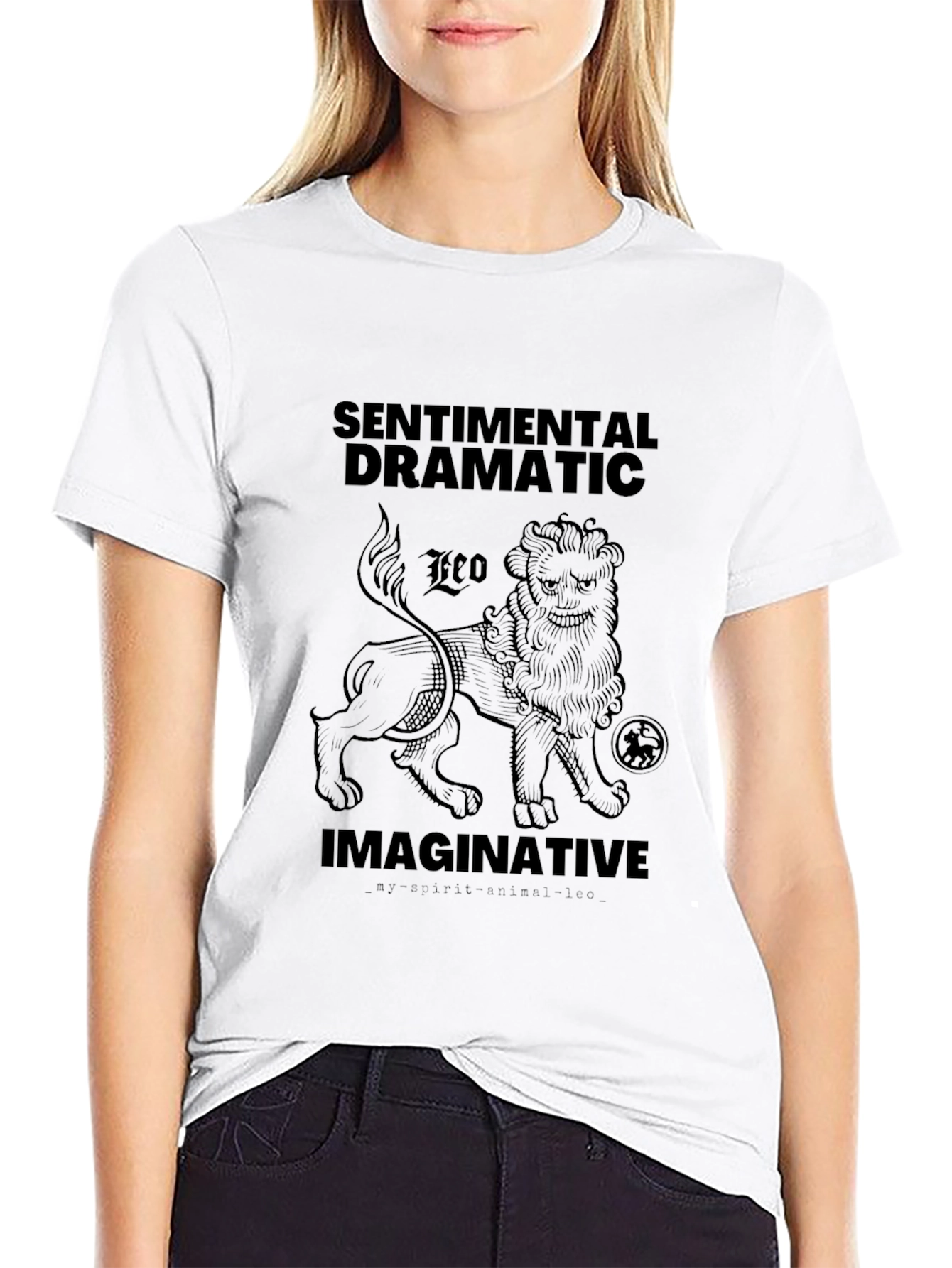 Leo Zodiac Black Graphic Tee - Sentimental Dramatic Imaginative
