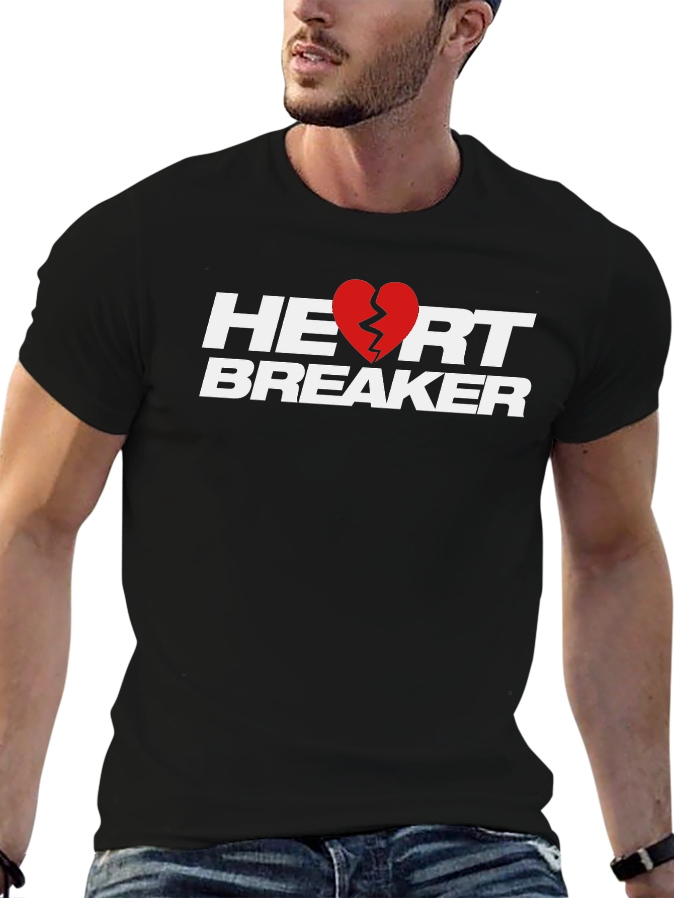 Heartbreaker Graphic T-Shirt - Stylish Black Tee
