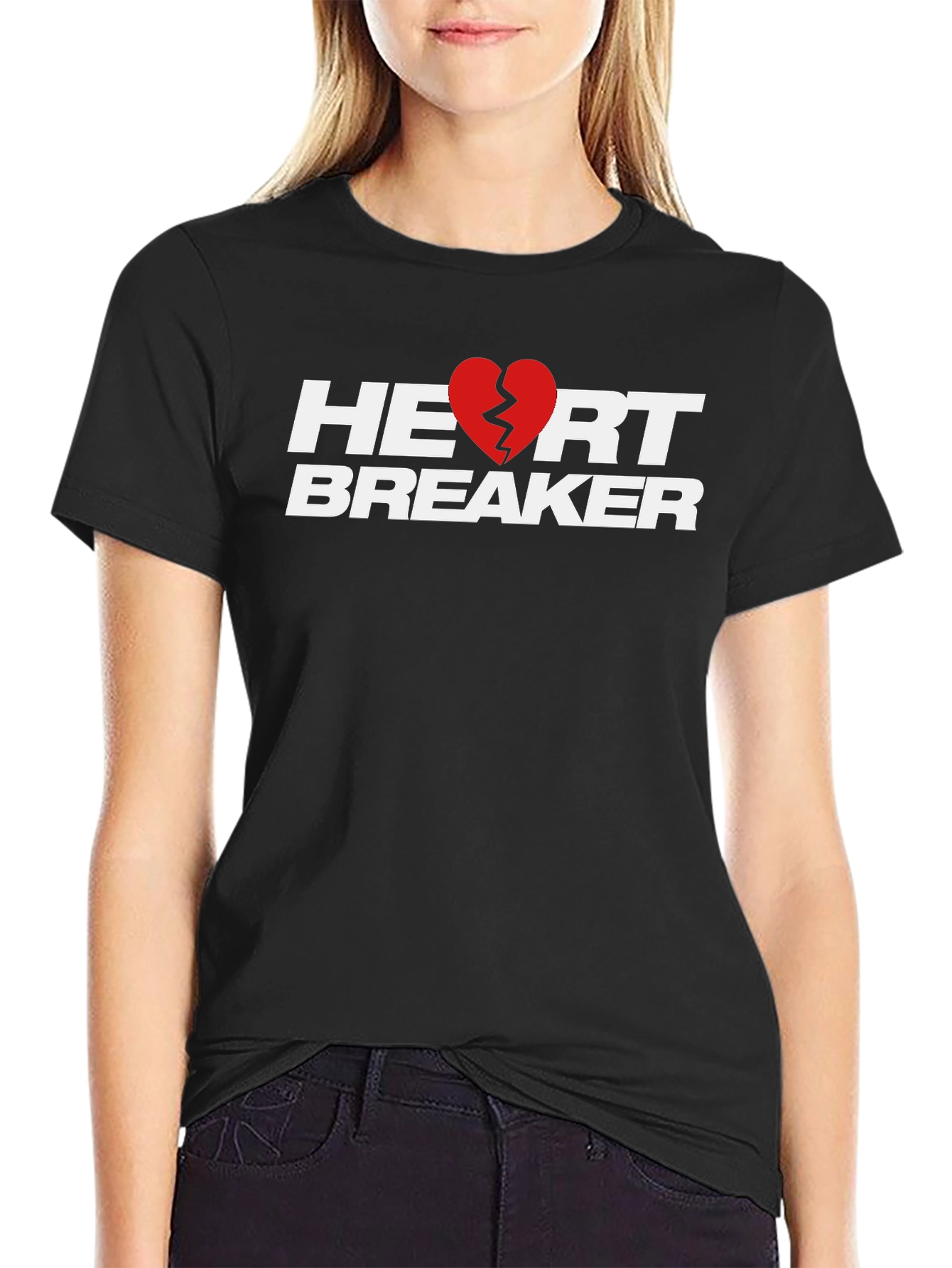 Heartbreaker Graphic T-Shirt - Stylish Black Tee