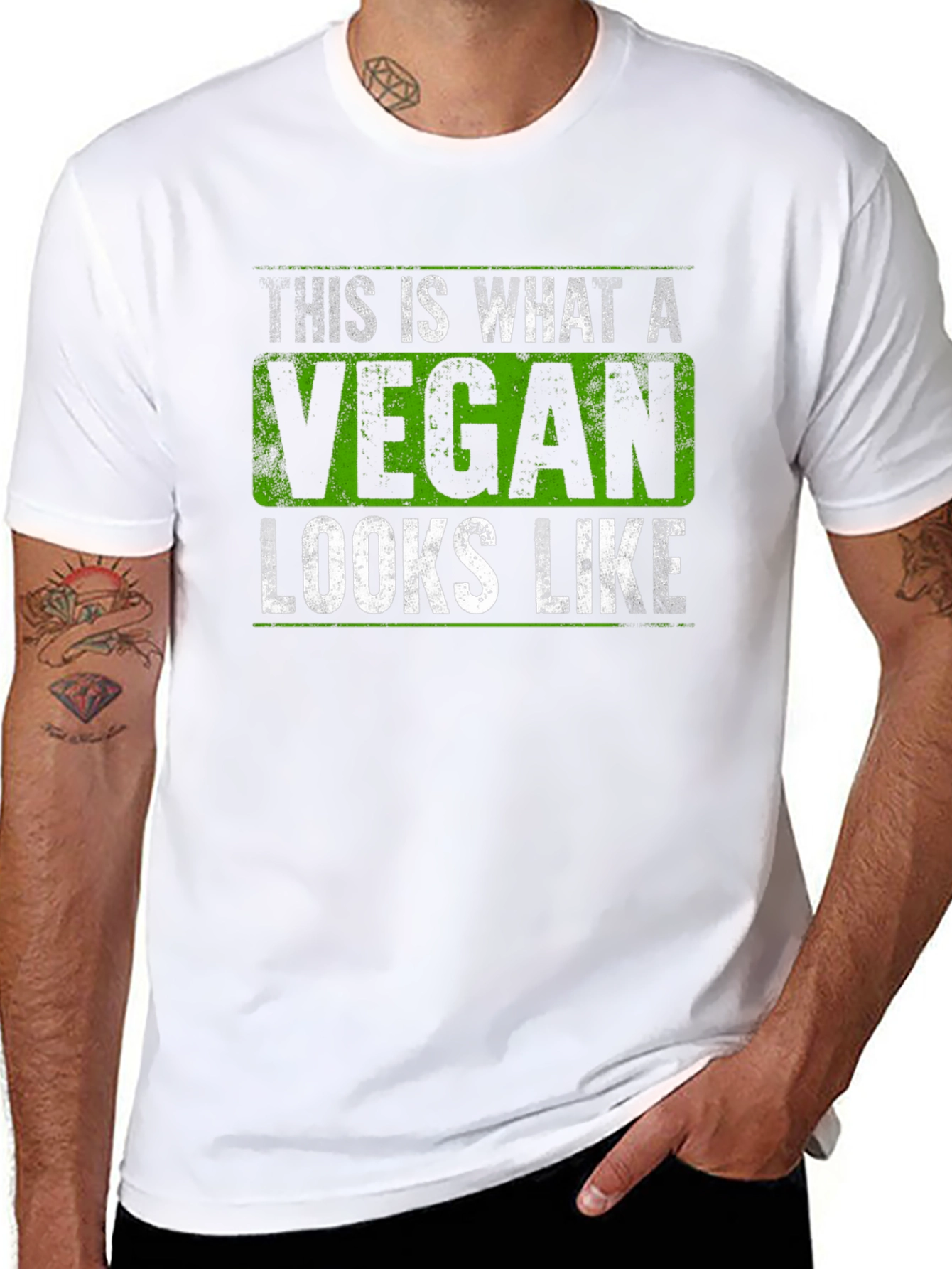 Vegan Statement Graphic Tee - Black