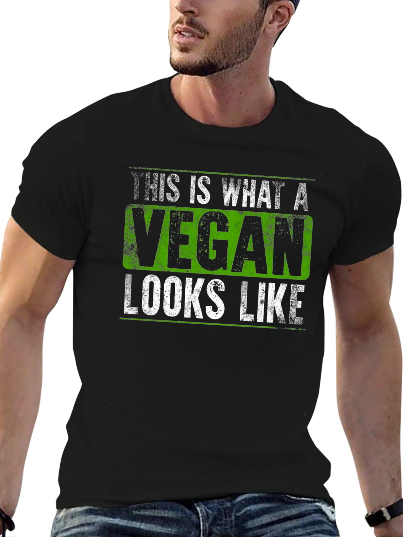 Vegan Statement Graphic Tee - Black