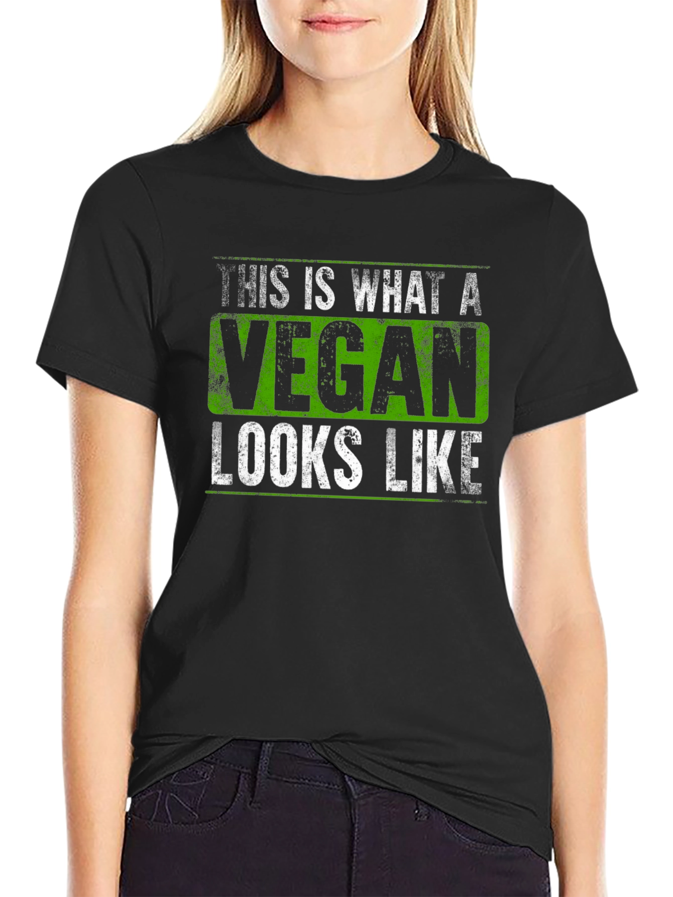 Vegan Statement Graphic Tee - Black