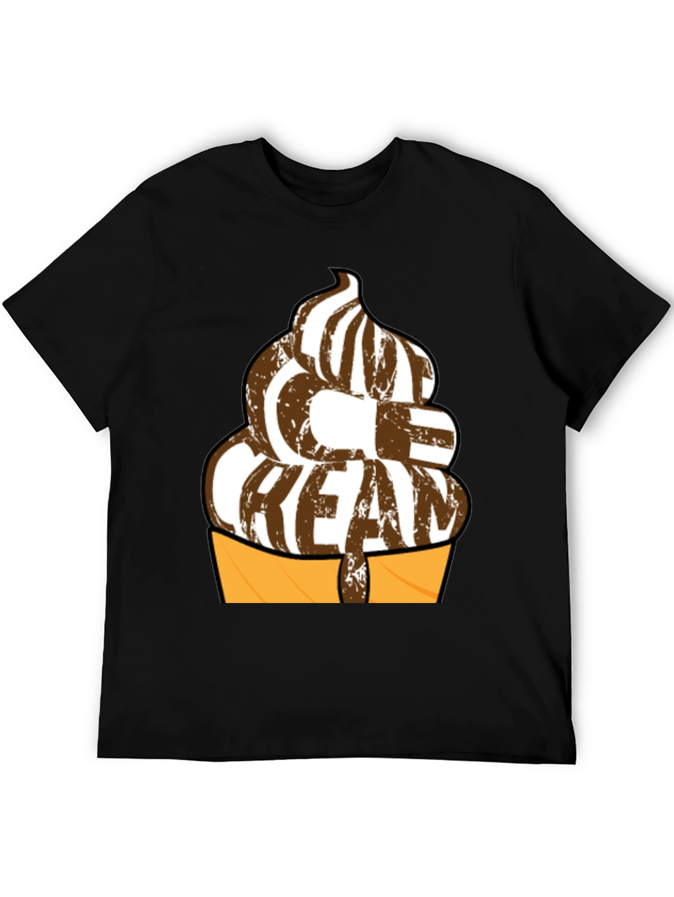 Ice Cream Graphic T-Shirt - Black Cotton Tee