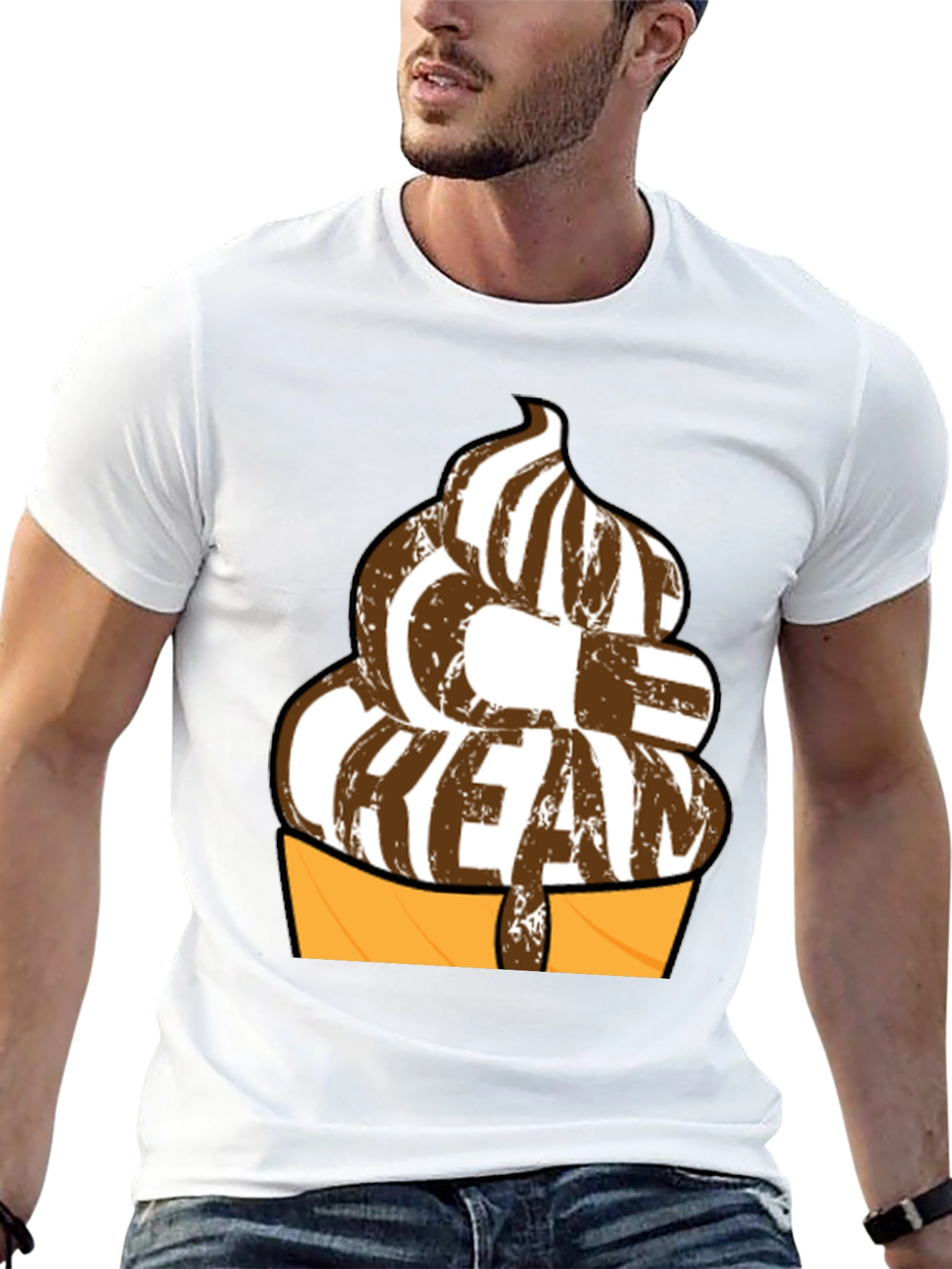 Ice Cream Graphic T-Shirt - Black Cotton Tee
