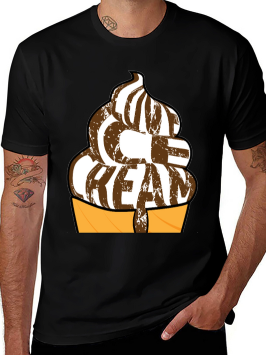 Ice Cream Graphic T-Shirt - Black Cotton Tee