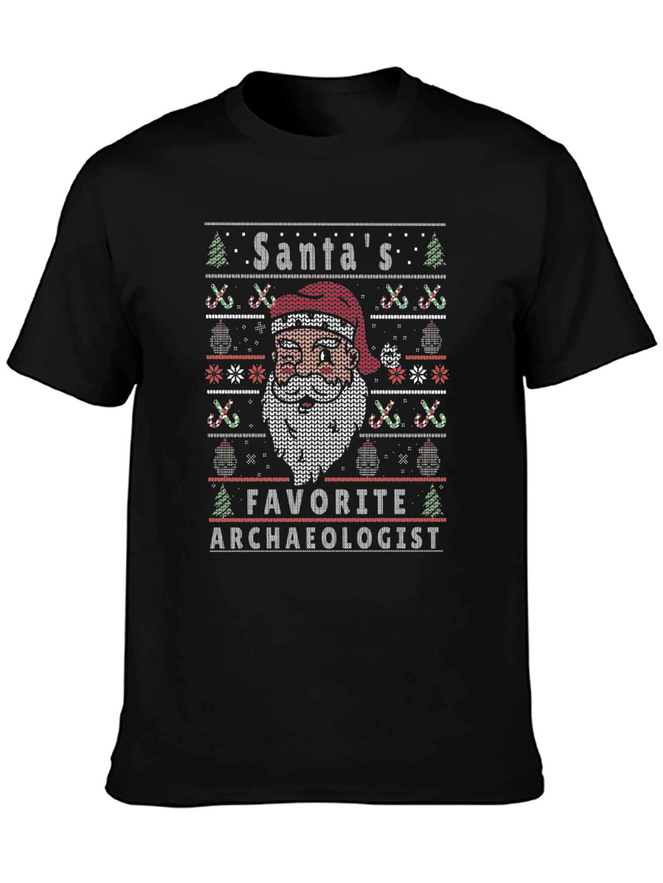 Santas Favorite Archaeologist Ugly Christmas Knit T-Shirt