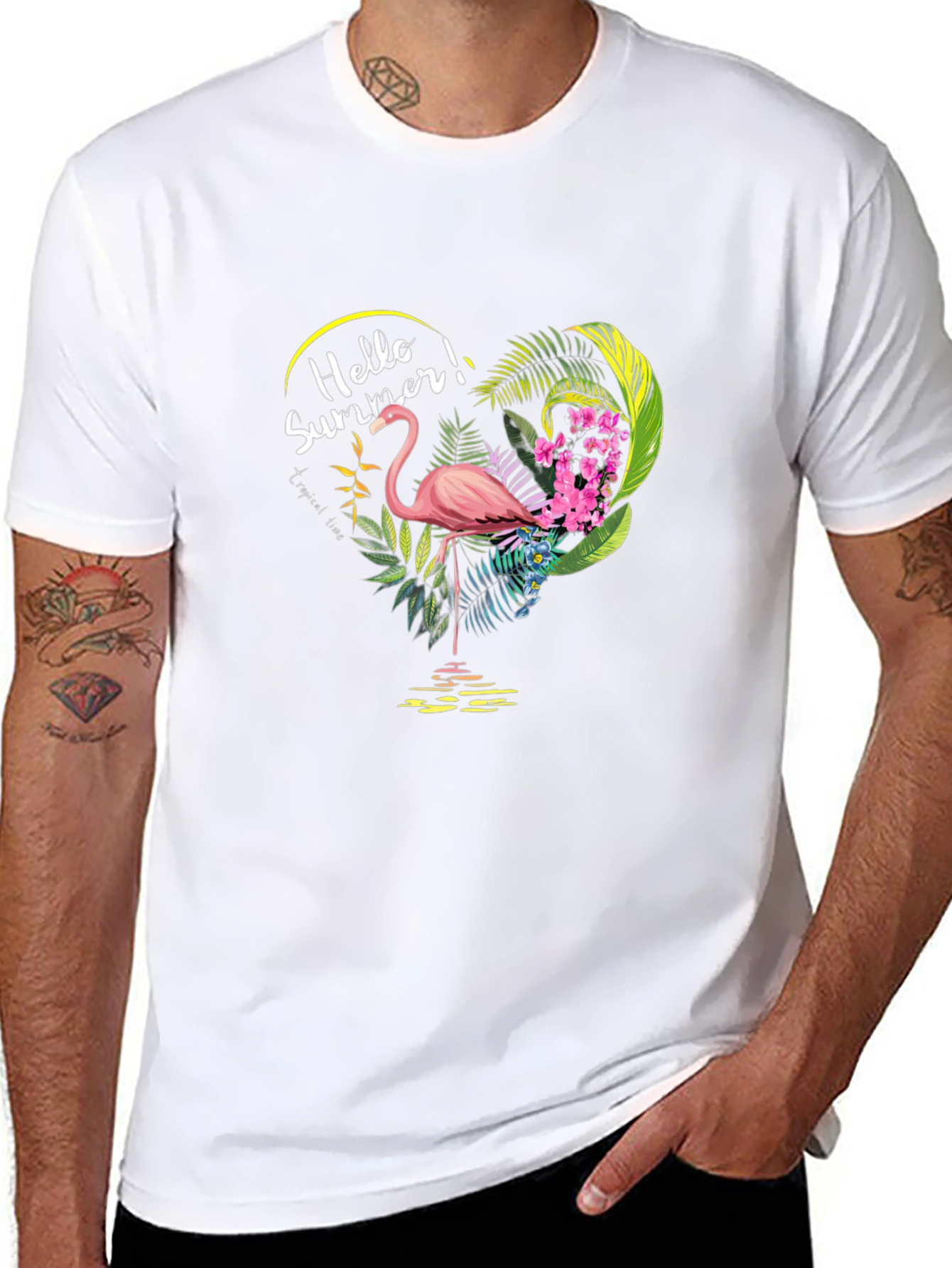 Tropical Flamingo Graphic T-Shirt - Summer Vibes