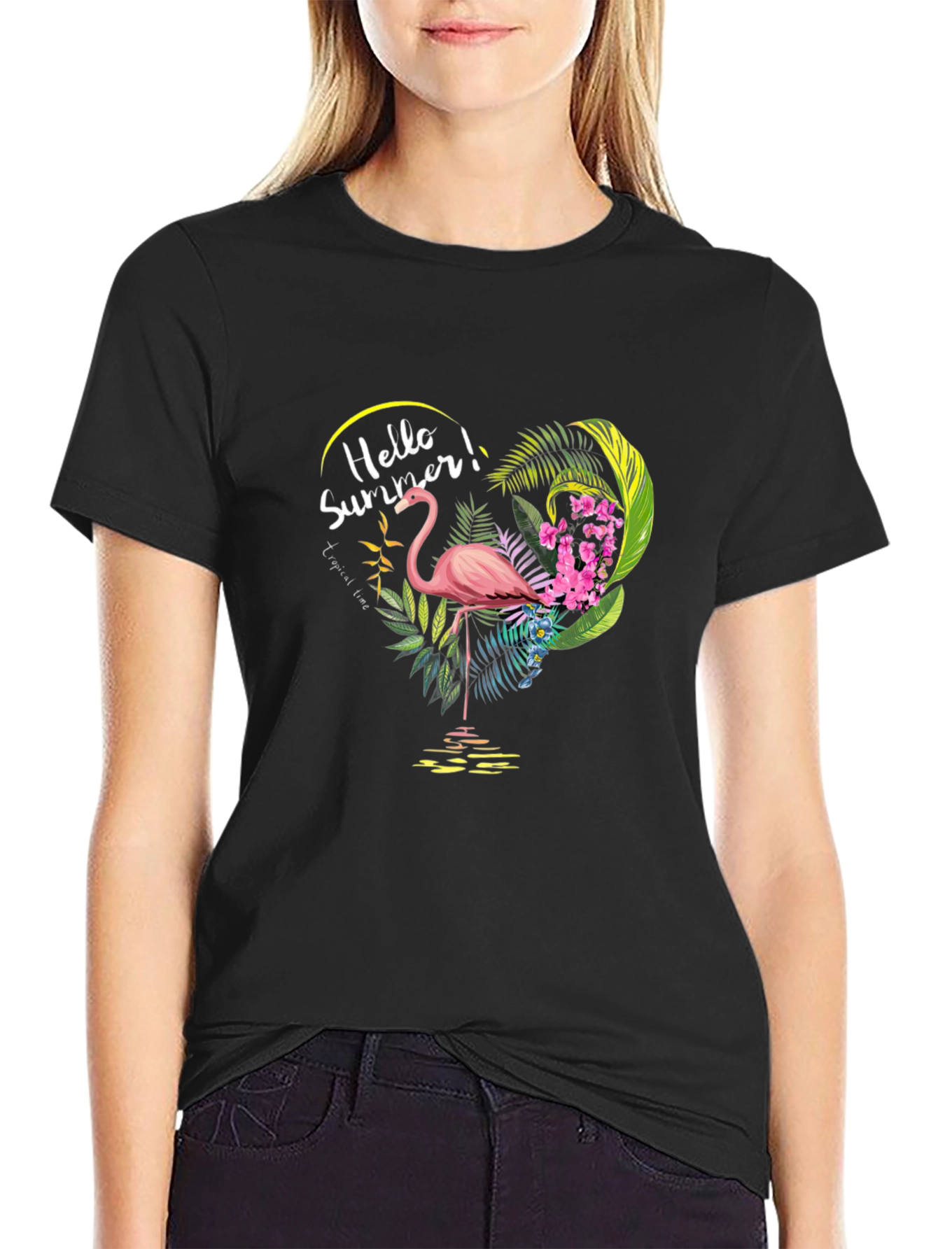 Tropical Flamingo Graphic T-Shirt - Summer Vibes