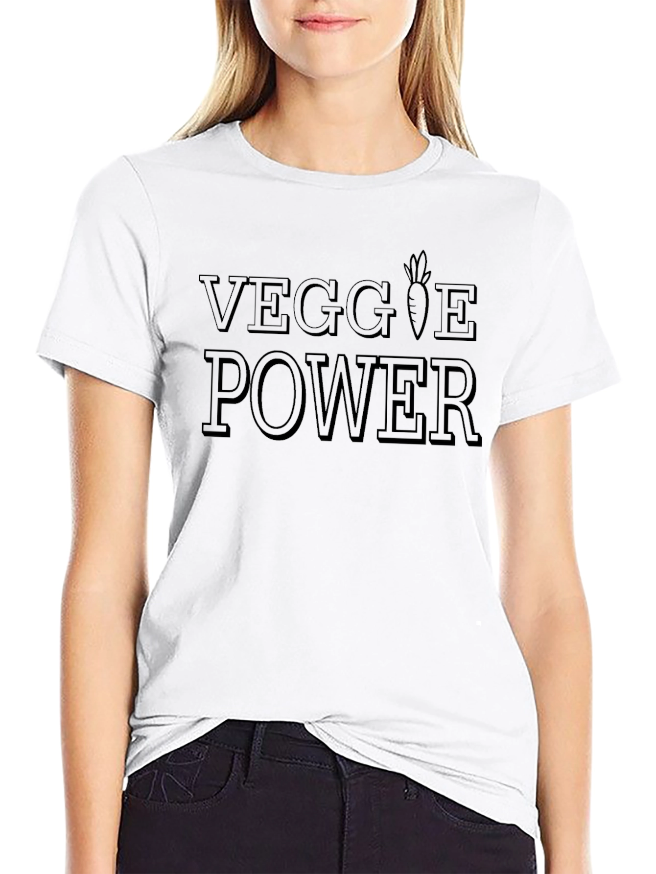 Veggie Power Black T-Shirt - Eat Your Greens!