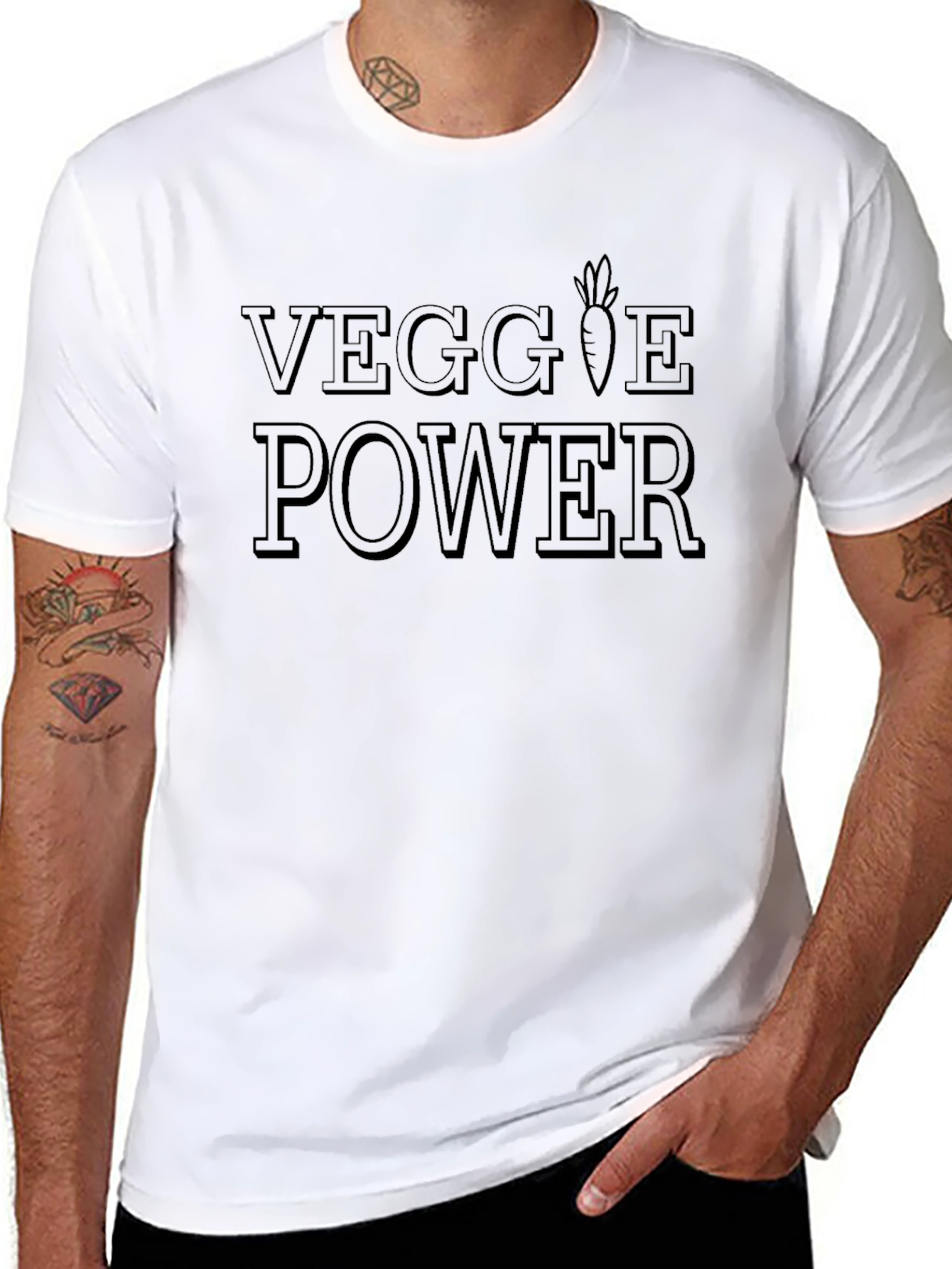 Veggie Power Black T-Shirt - Eat Your Greens!
