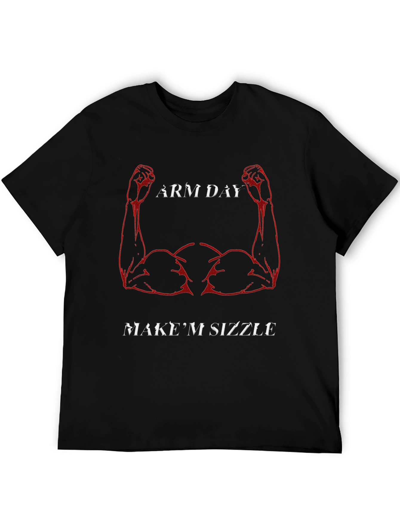 Arm Day Muscle Graphic Black T-Shirt