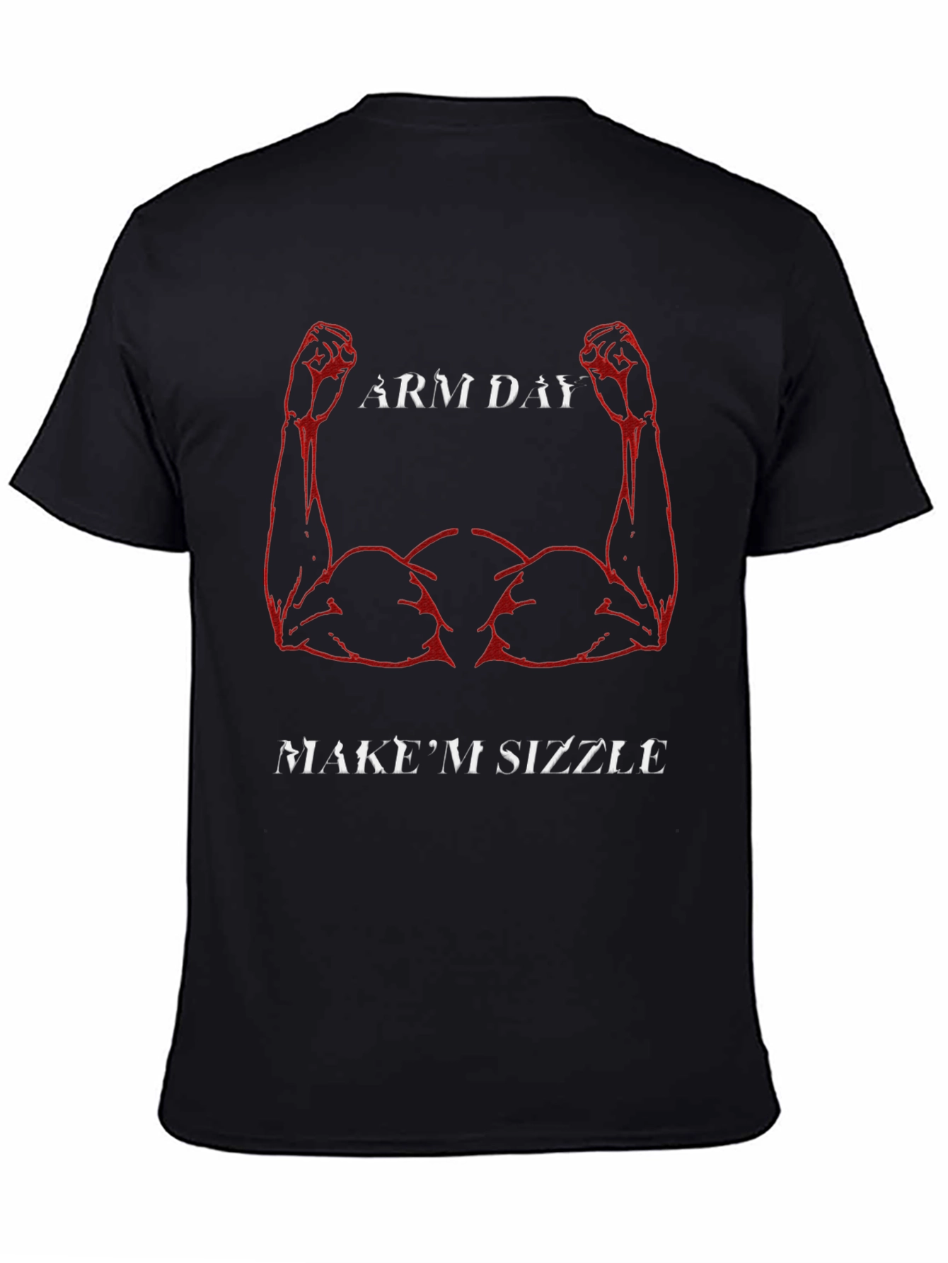 Arm Day Muscle Graphic Black T-Shirt