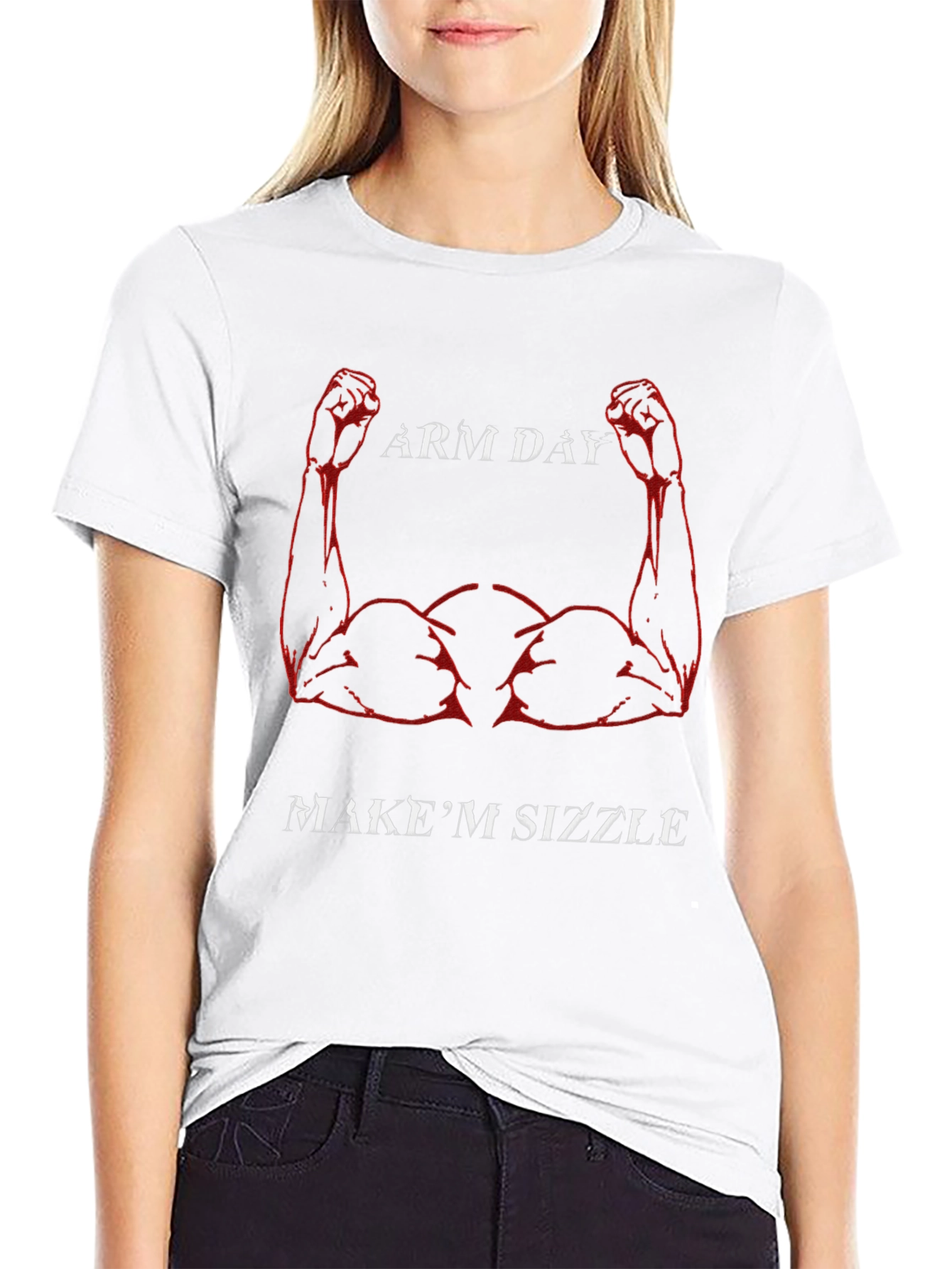 Arm Day Muscle Graphic Black T-Shirt
