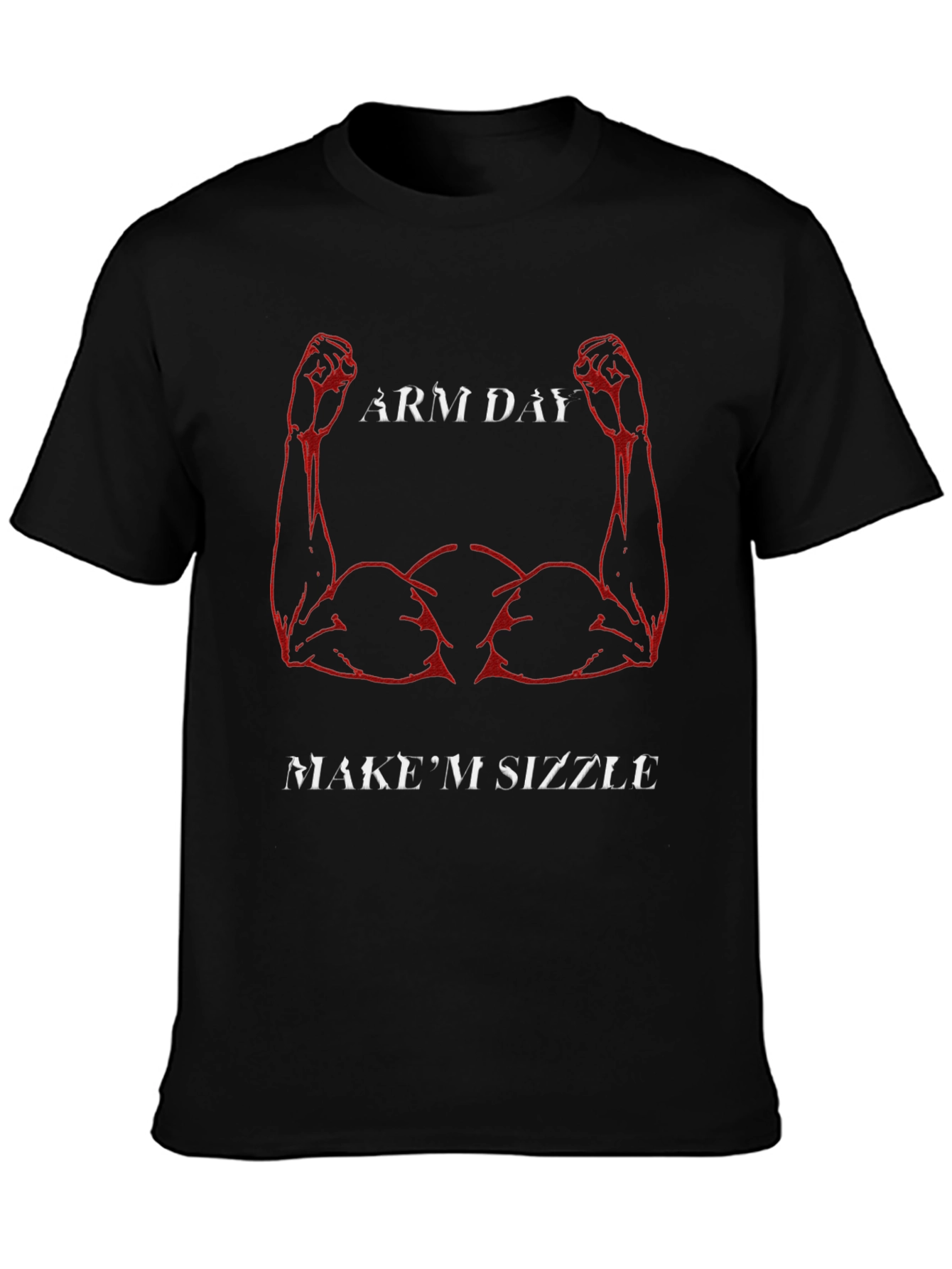 Arm Day Muscle Graphic Black T-Shirt