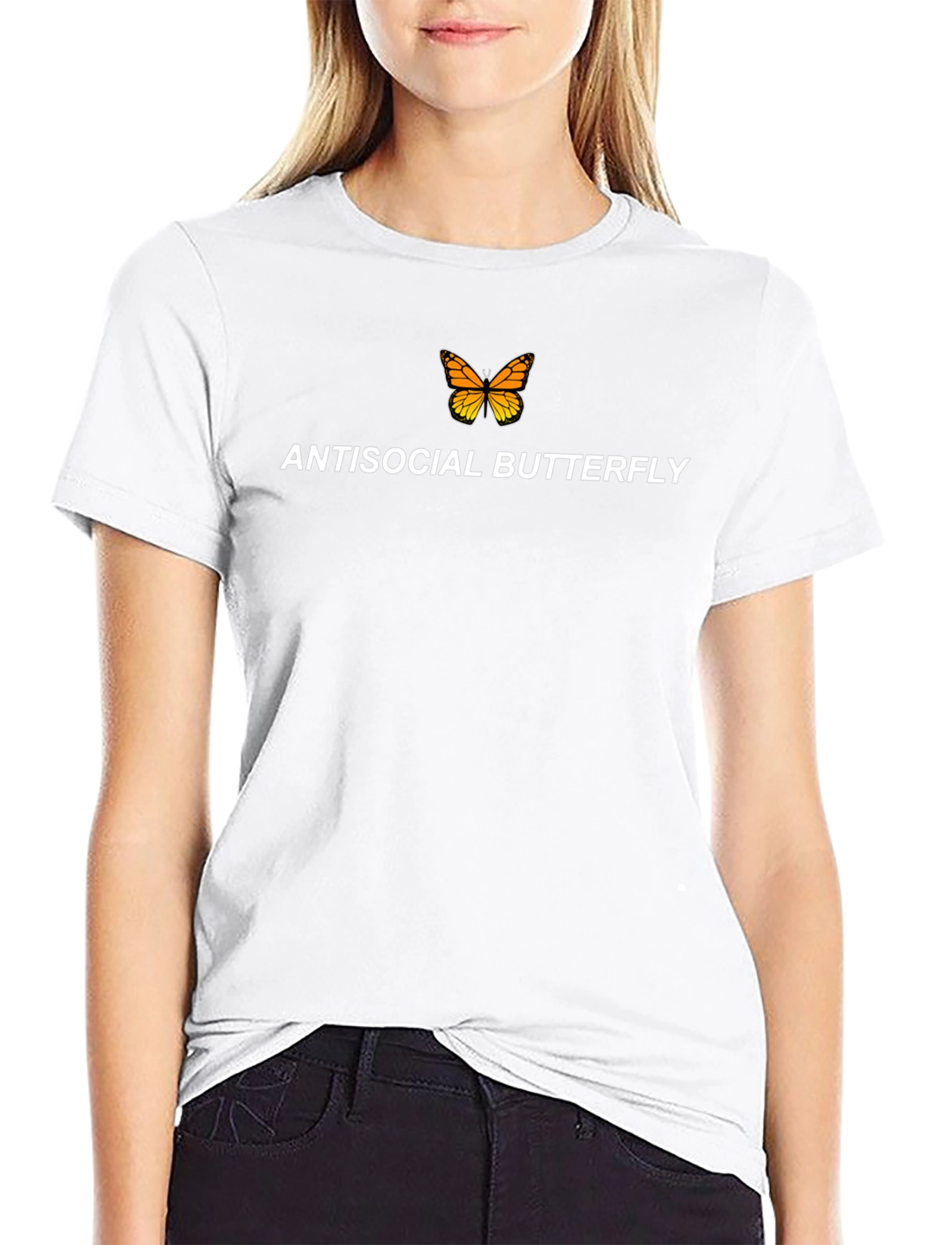 Antisocial Butterfly Graphic Tee - Trendy & Unique Design