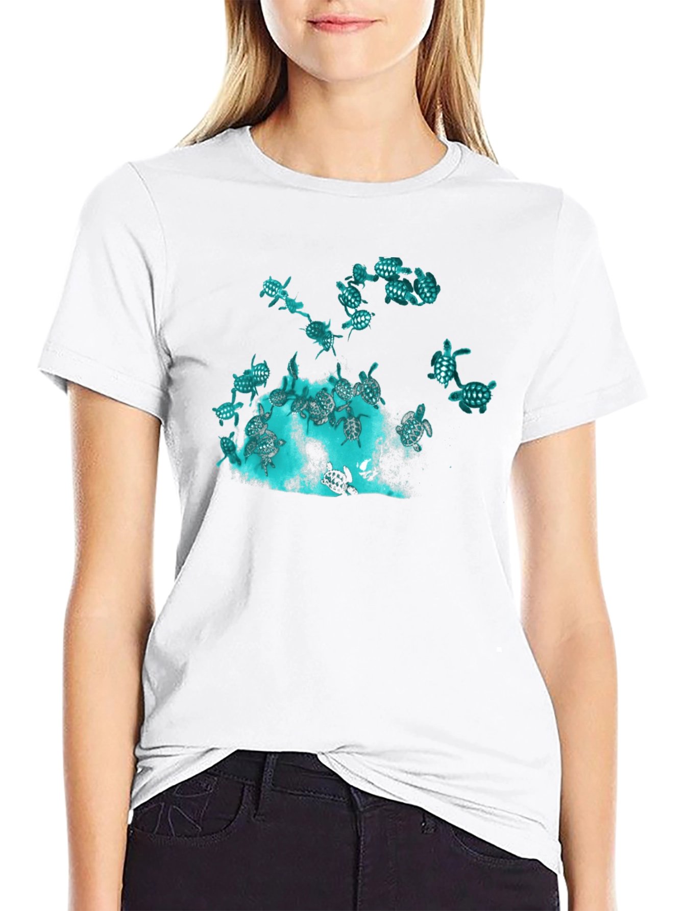 Turtle Graphic Black Tee