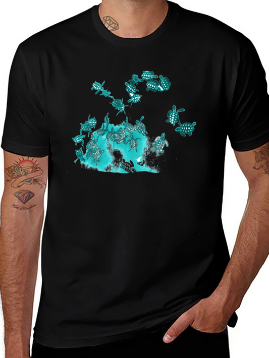 Turtle Graphic Black Tee
