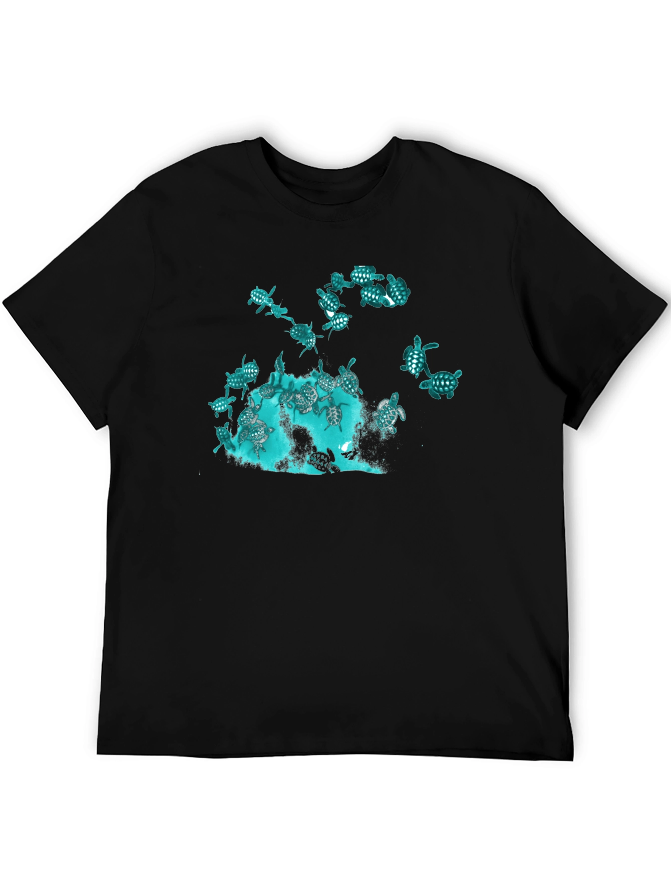 Turtle Graphic Black Tee