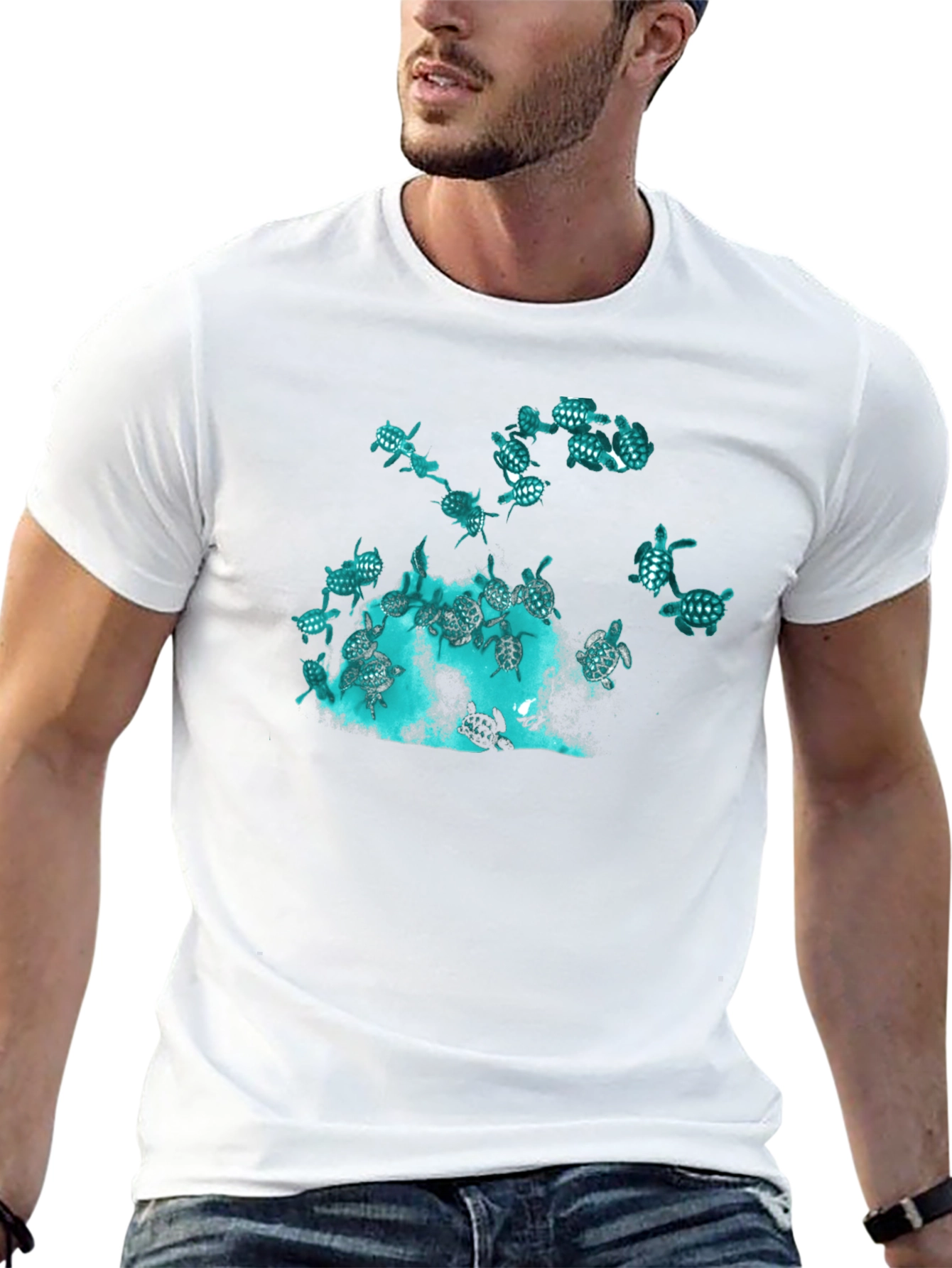 Turtle Graphic Black Tee