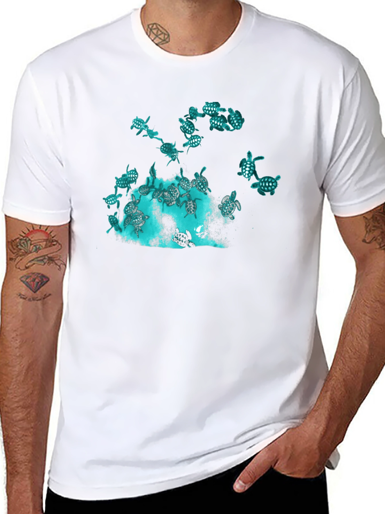 Turtle Graphic Black Tee