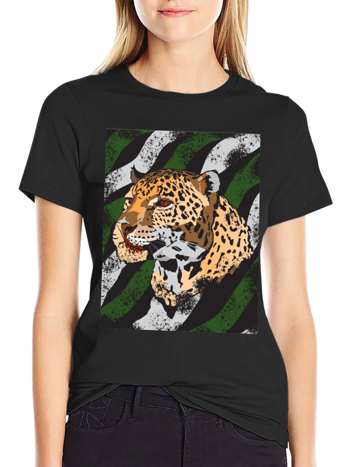 Leopard Graphic Tee - Bold Animal Print Shirt
