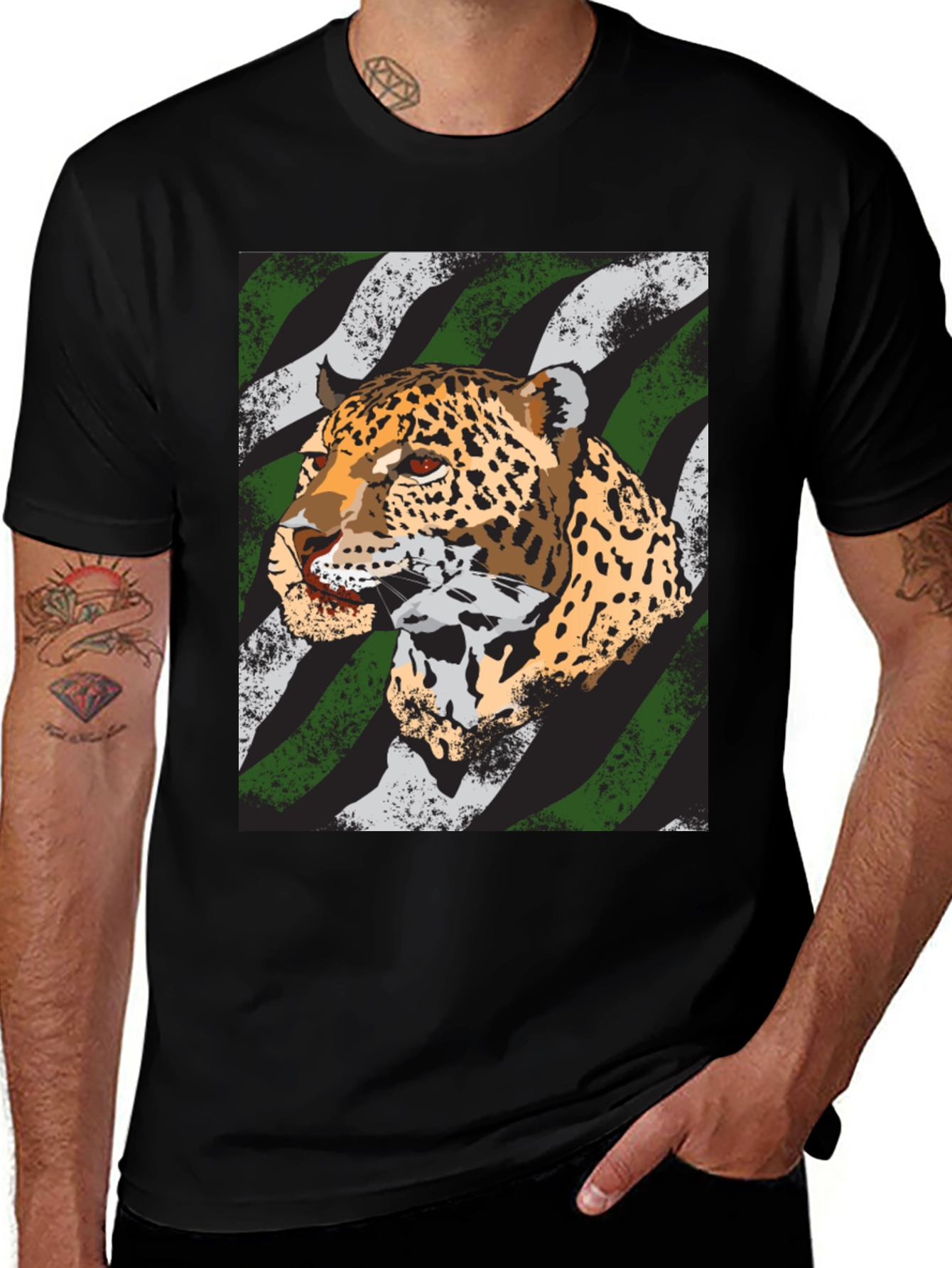 Leopard Graphic Tee - Bold Animal Print Shirt