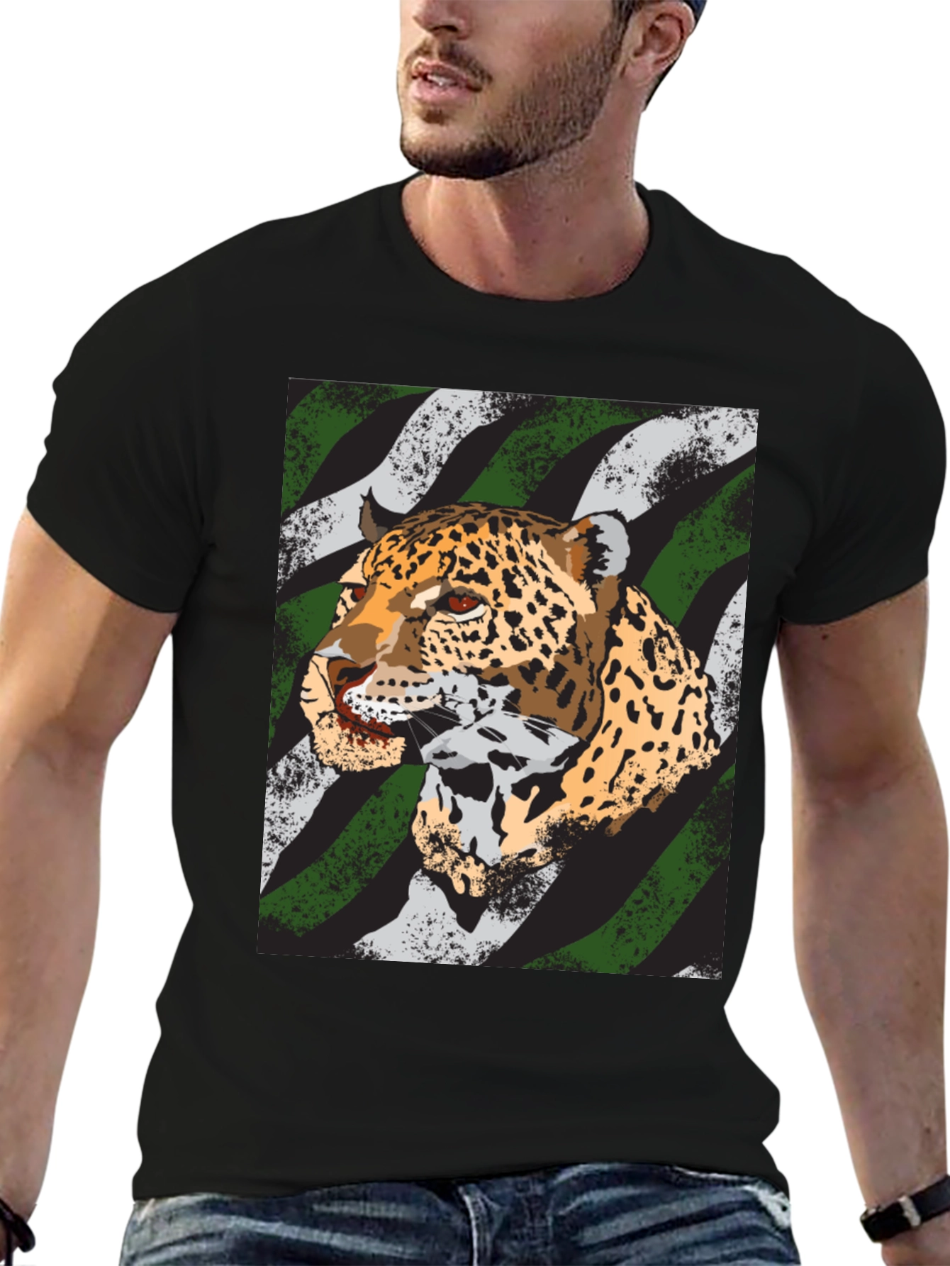 Leopard Graphic Tee - Bold Animal Print Shirt