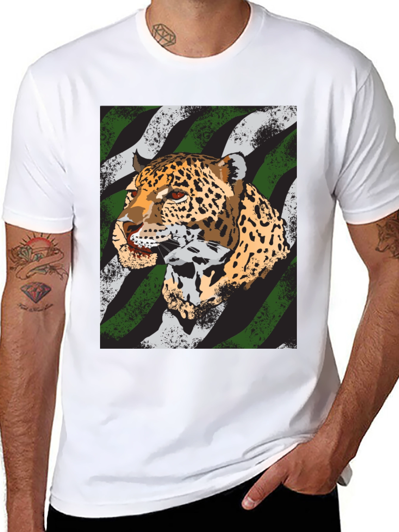 Leopard Graphic Tee - Bold Animal Print Shirt