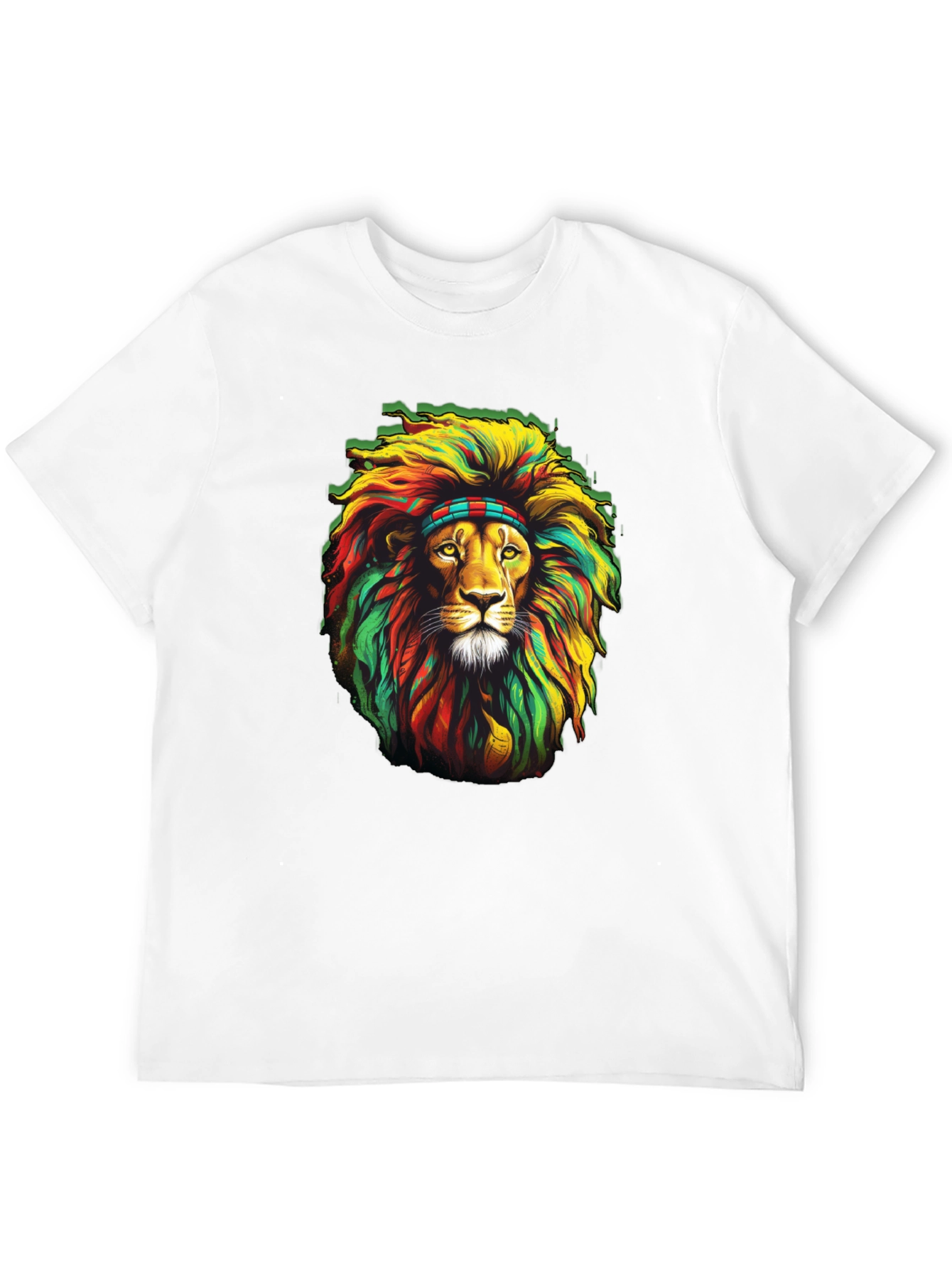 Rasta Lion Graphic T-Shirt - Black