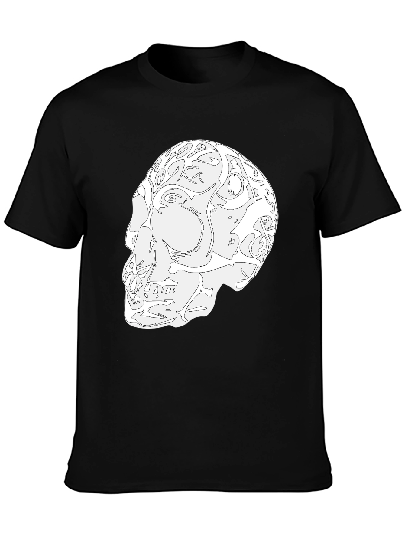 Skull Graphic Black T-Shirt - Unique Artistic Design
