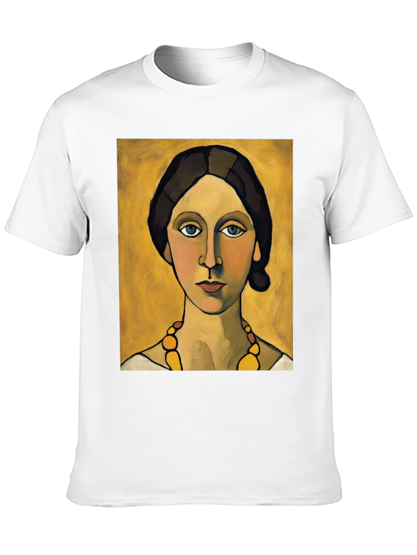 Woman with Necklace Portrait Graphic T-Shirt