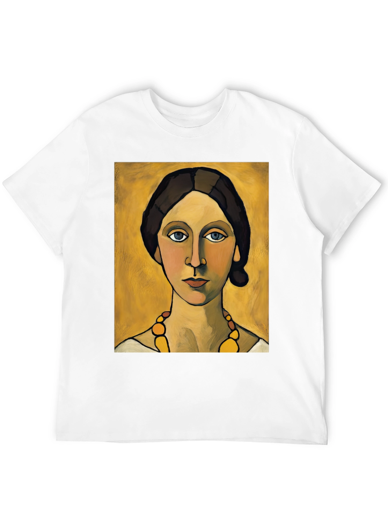 Woman with Necklace Portrait Graphic T-Shirt