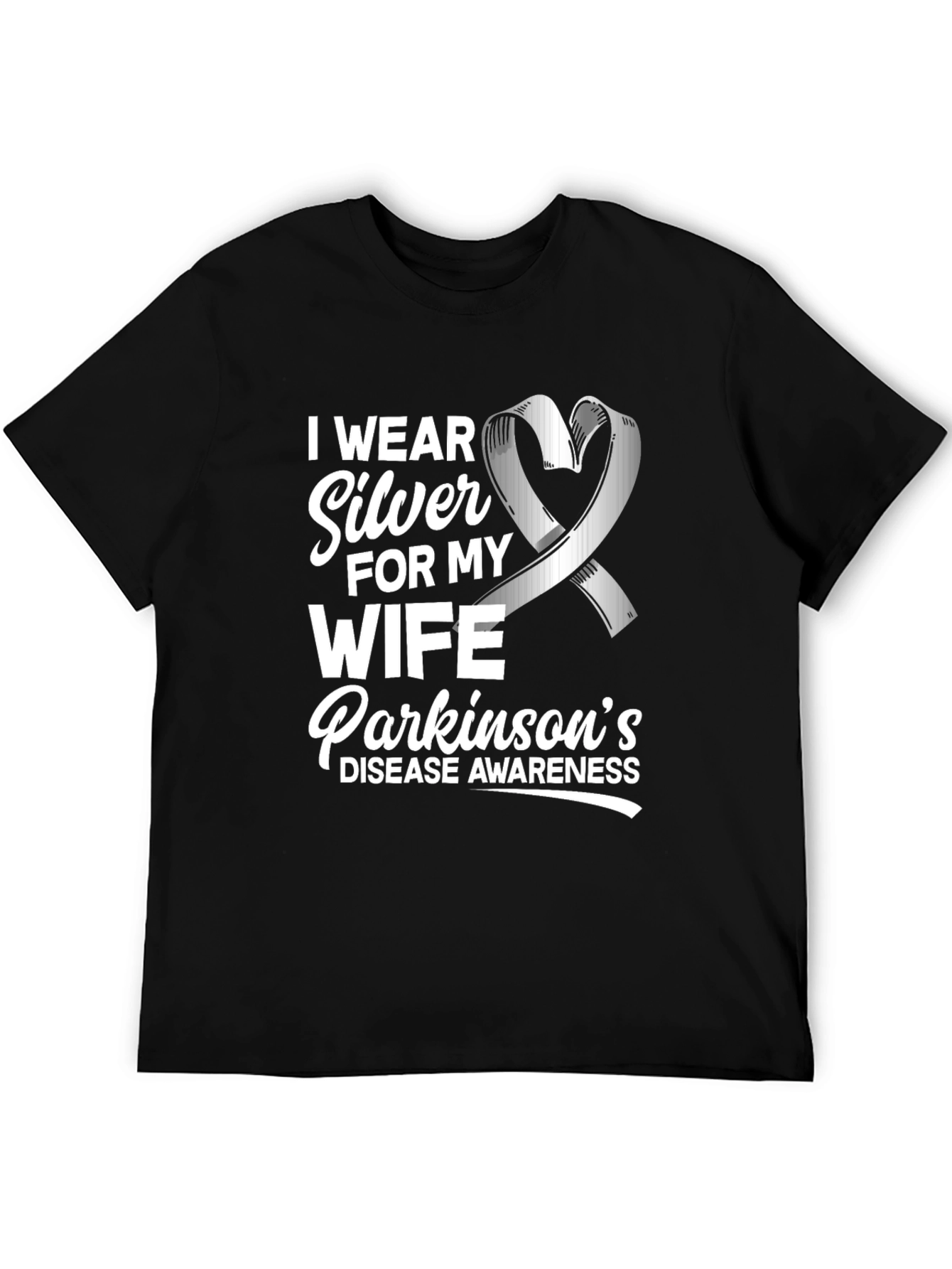 Parkinsons Awareness T-Shirt - Silver Ribbon
