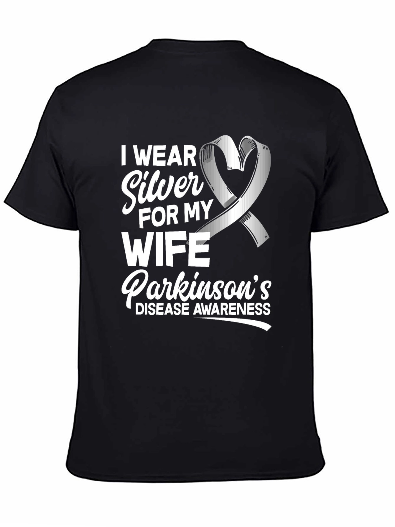 Parkinsons Awareness T-Shirt - Silver Ribbon