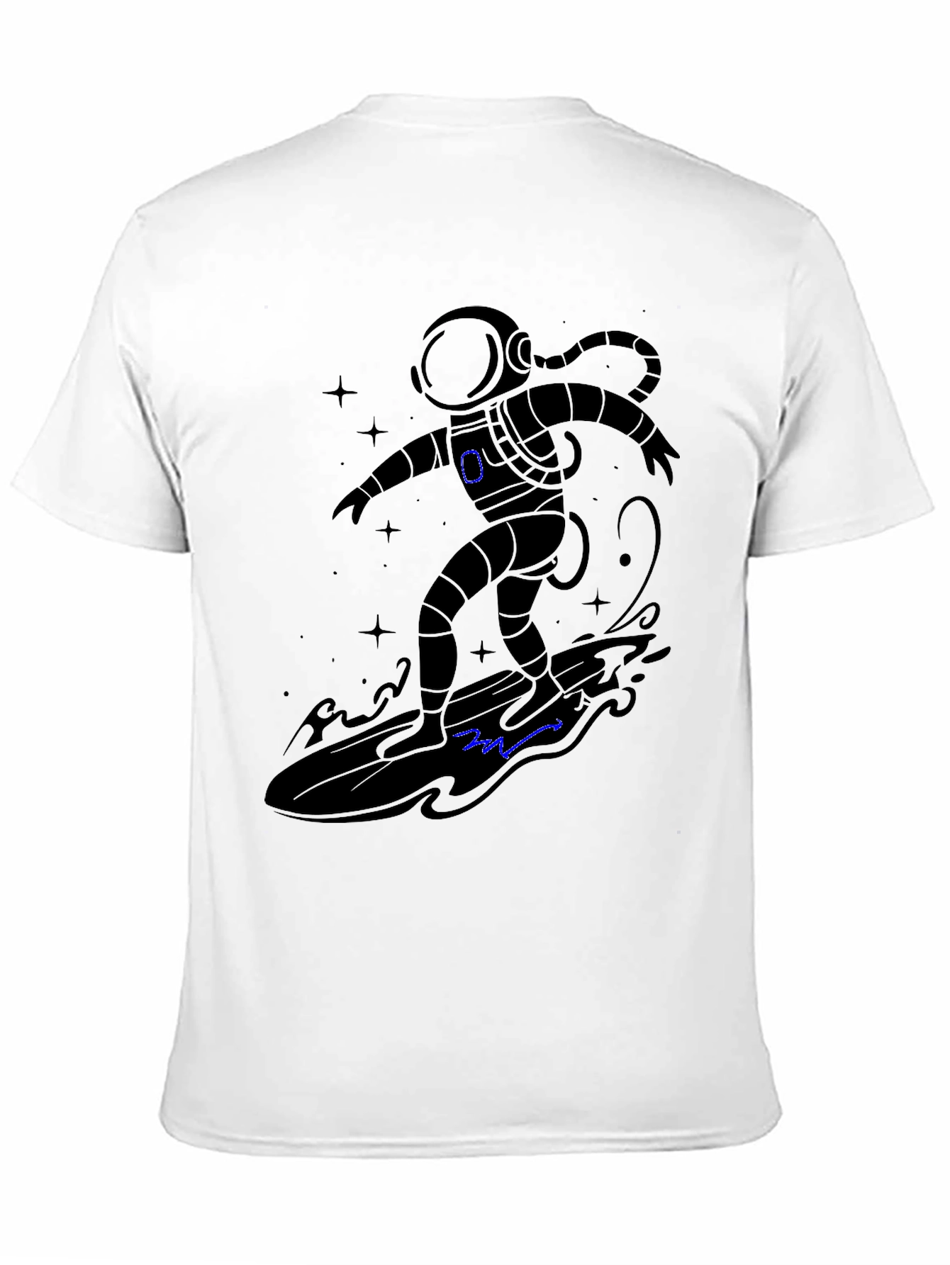 Astronaut Surfing T-Shirt - Black Graphic Tee