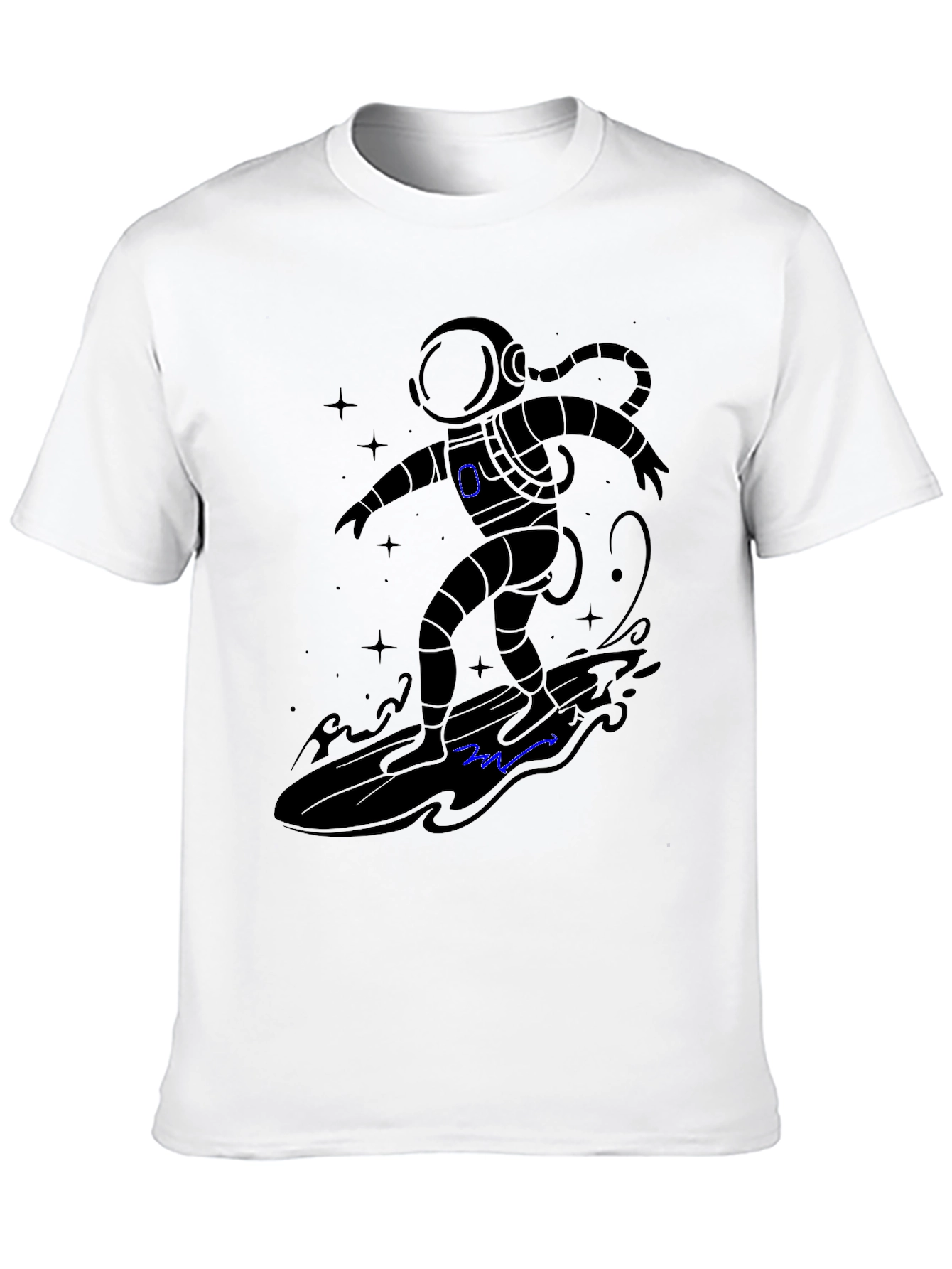Astronaut Surfing T-Shirt - Black Graphic Tee