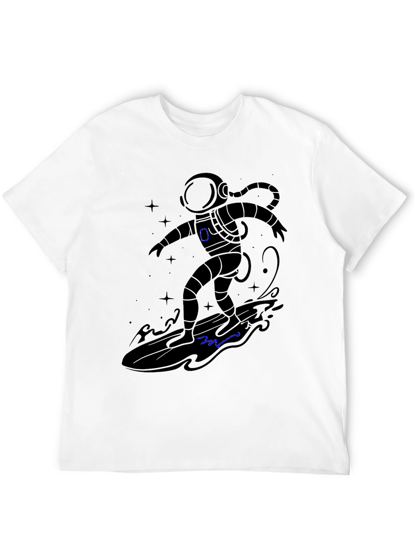 Astronaut Surfing T-Shirt - Black Graphic Tee